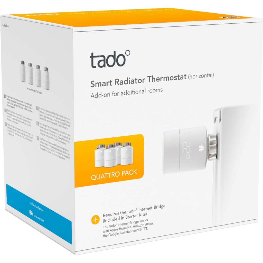 Tado Heizkörperthermostat »Smartes Heizkörper-Thermostat - Quattro Pack, zur Einzelraumsteuerung«