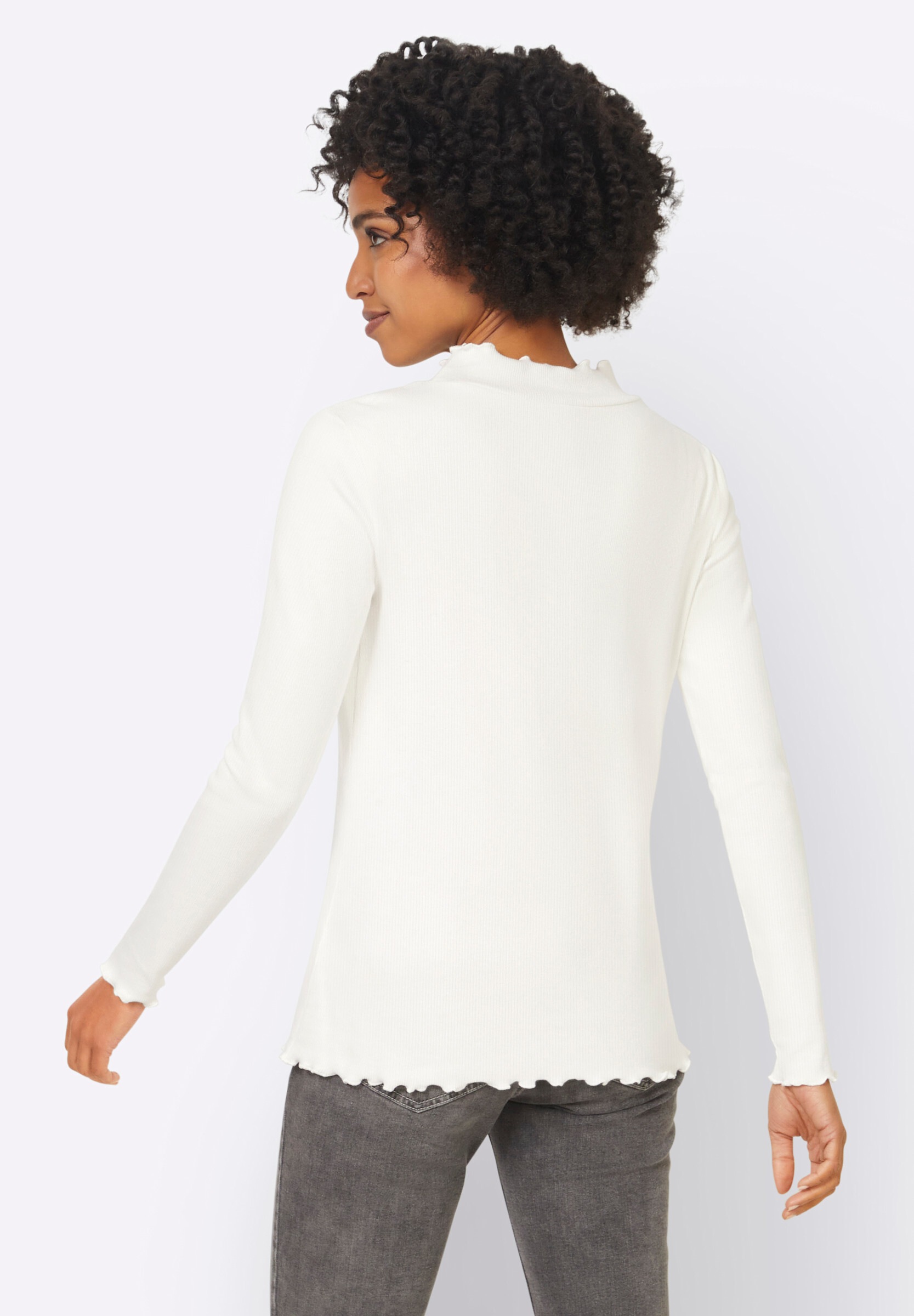 heine T-Shirt »Shirt Langarmshirt mit Wellenkanten«