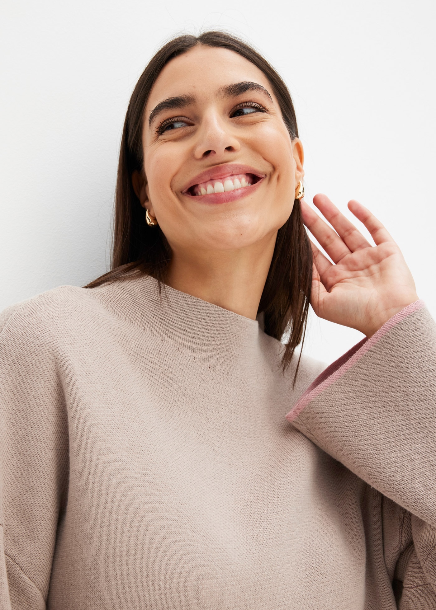 bonprix Strickpullover »Wende-Pullover aus Feinstrick« aus Feinstrick, mit Stehkragen, Wende-Pullover, Oversize-Passform