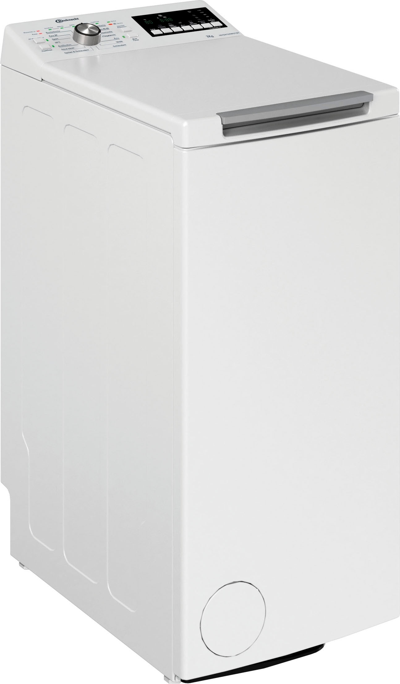 BAUKNECHT Waschmaschine Toplader »WAT Eco 712 B3«, 7 kg, 1200 U/min, Kurz 30 min., Vollwasserschutz, SoftOpening, Startzeitvorwahl