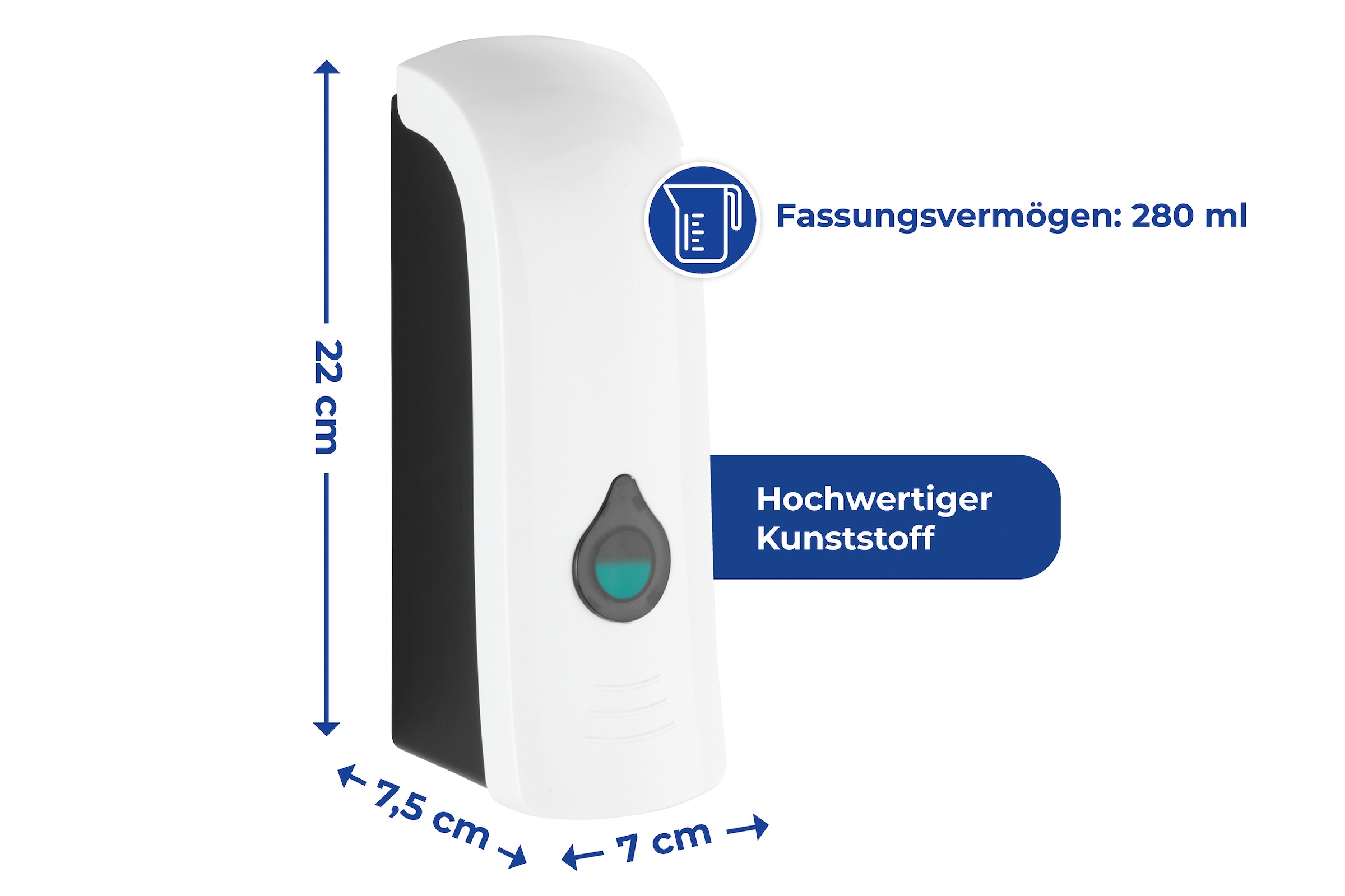 WENKO Desinfektionsmittelspender »Ranera S«, (1 tlg.), Weiß, Füllmenge: 280 ml