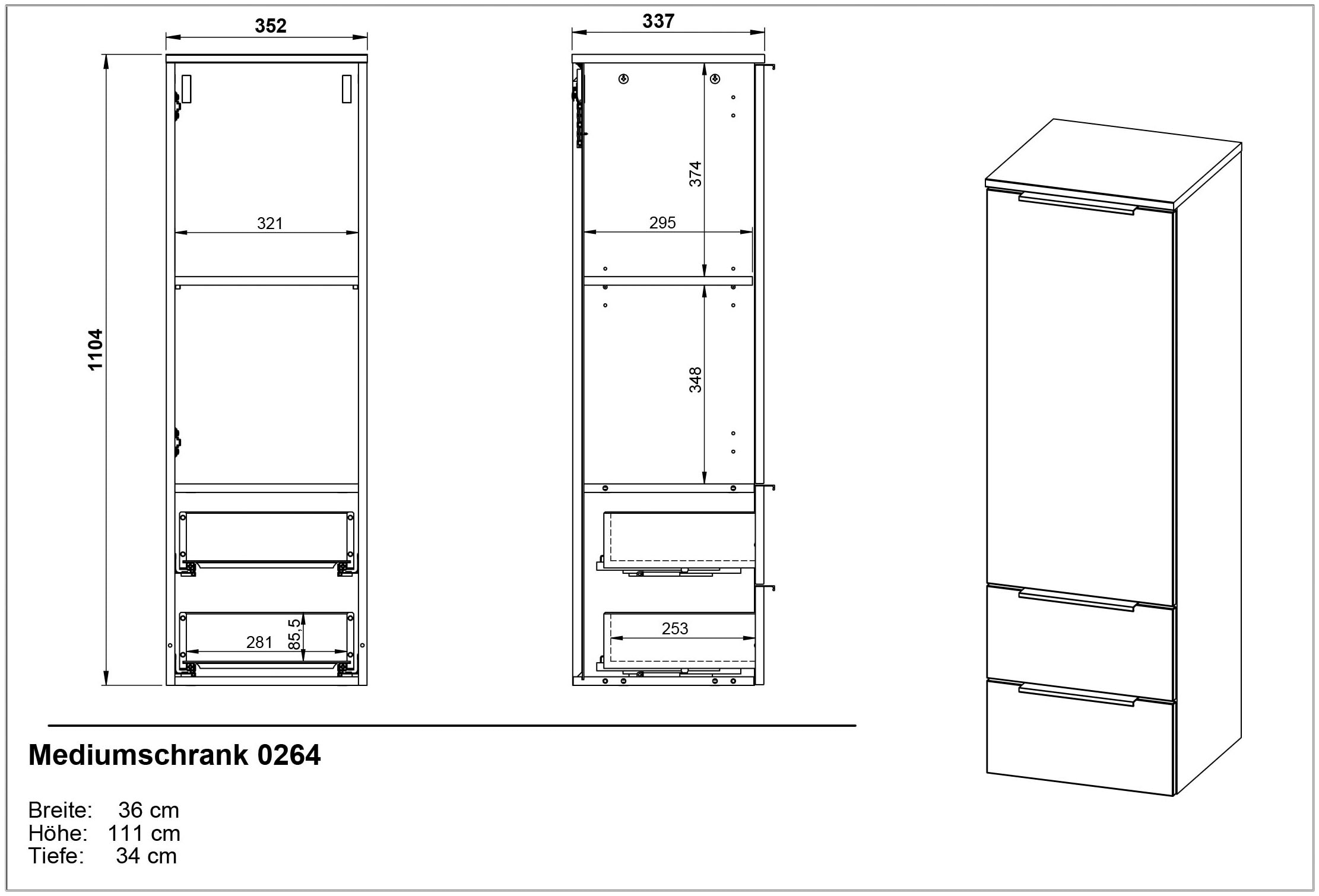 GERMANIA Badmöbel-Set »Crandon«, (4 St.), inkl. WT-Unterschrank, Spiegel, Schrank und Mediumschrank