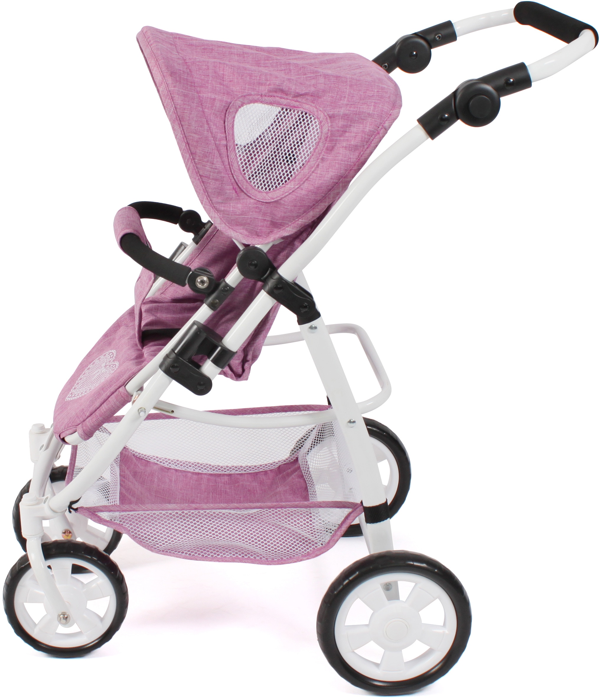 CHIC2000 Kombi-Puppenwagen »Emotion All In 3in1, Jeans Pink«, inkl. Babywanne, Babyschale und Sportwagenaufsatz