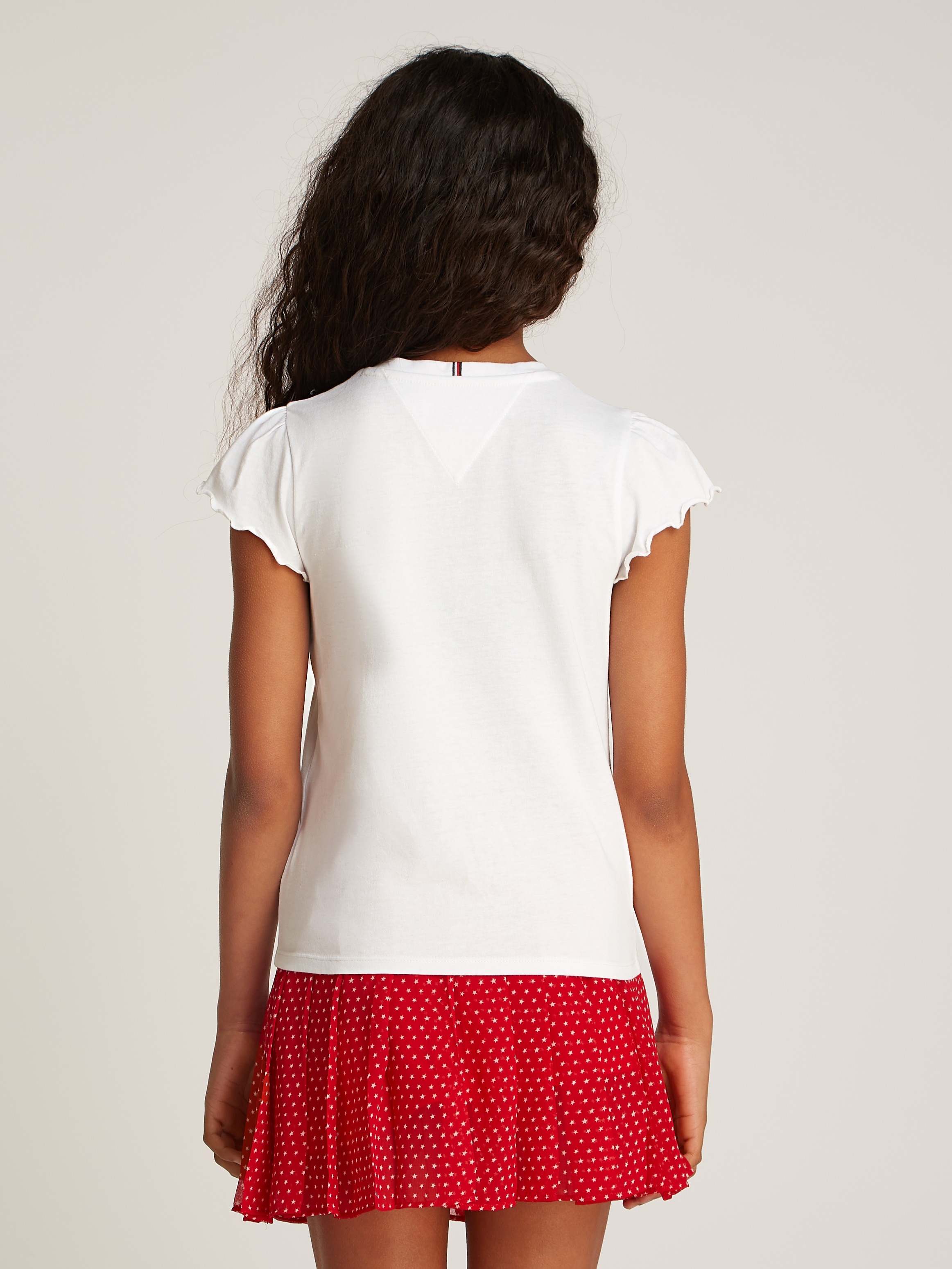 Tommy Hilfiger T-Shirt »ESSENTIAL RUFFLE SLEEVE TOP«, mit gewelltem Ärmelabschluss