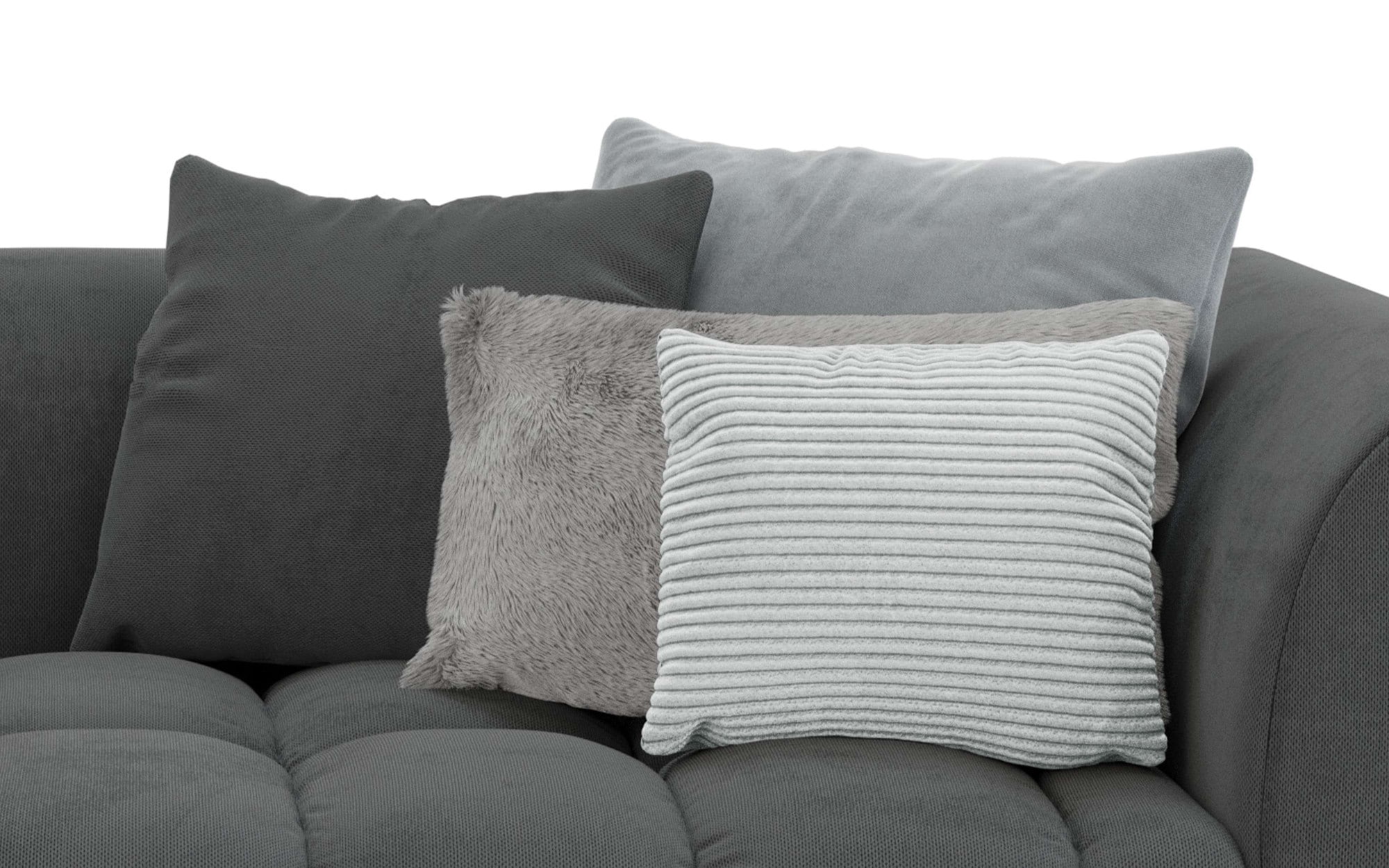 s.Oliver Big-Sofa »COBBO 3-Sitzer Design-Sofa Bubble-Optik, Maße B/T/H: 259/126/104 cm« mit vielen Kissen, moderne Steppung und hoher Sitzkomfort