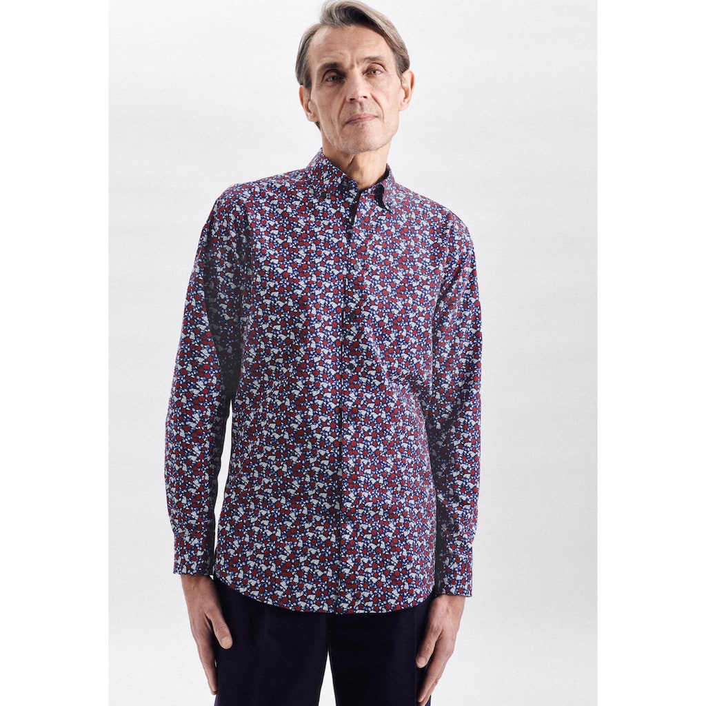seidensticker Businesshemd »Regular« Regular Langarm Button-Down-Kragen Druck seidensticker Businesshemd »Regular« Regular Langarm Button-Down-Kragen Druck