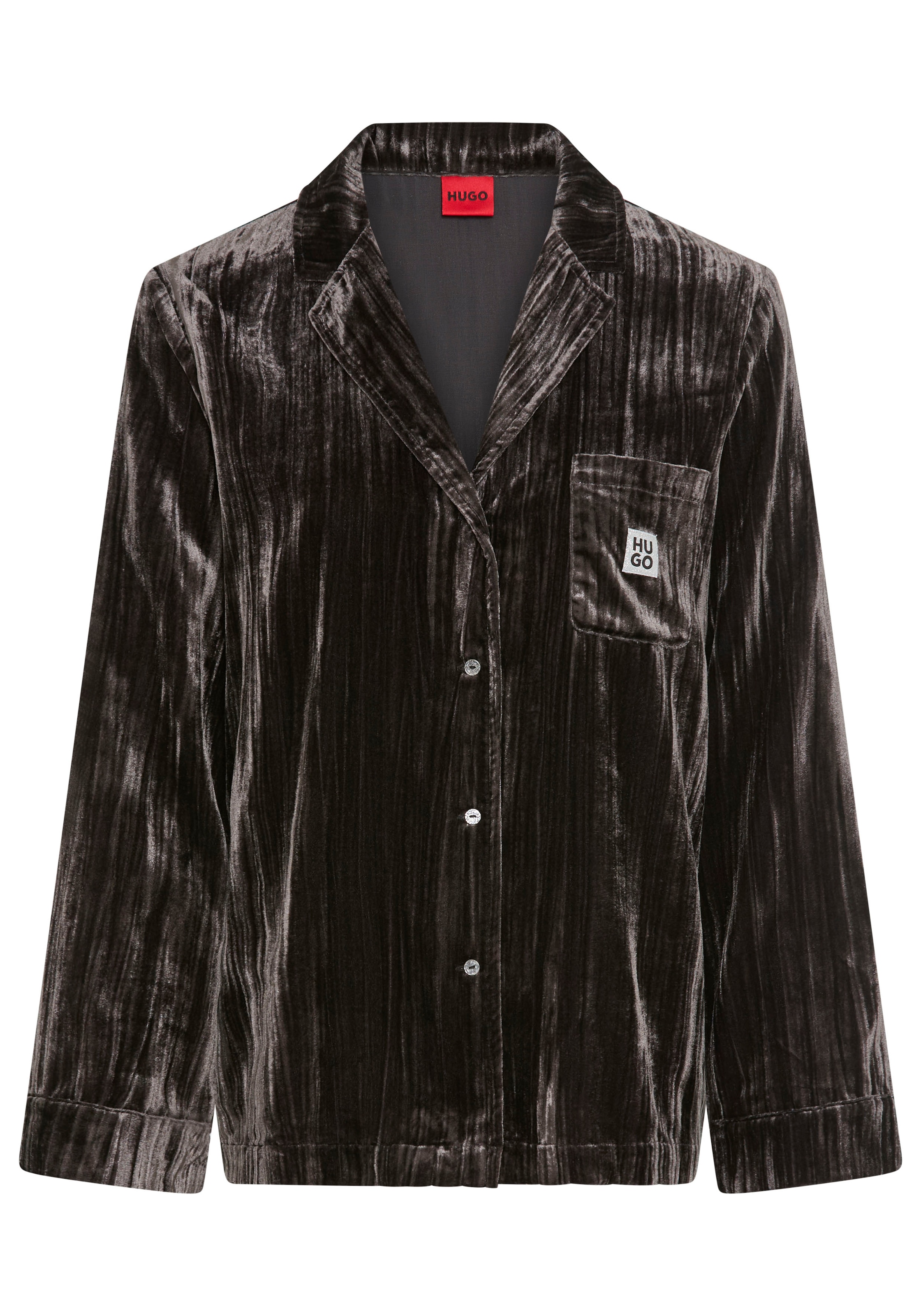 HUGO Underwear Pyjamaoberteil »Velvet« Schlafshirt, relaxed fit, leicht glänzende Struktur