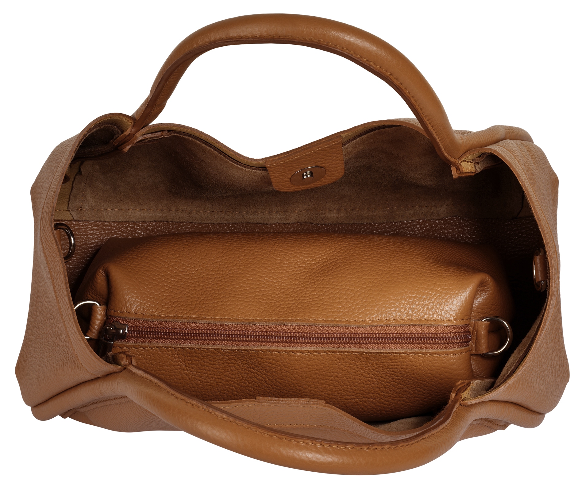 Cluty Henkeltasche »2 in 1«, echt Leder, Made in Italy