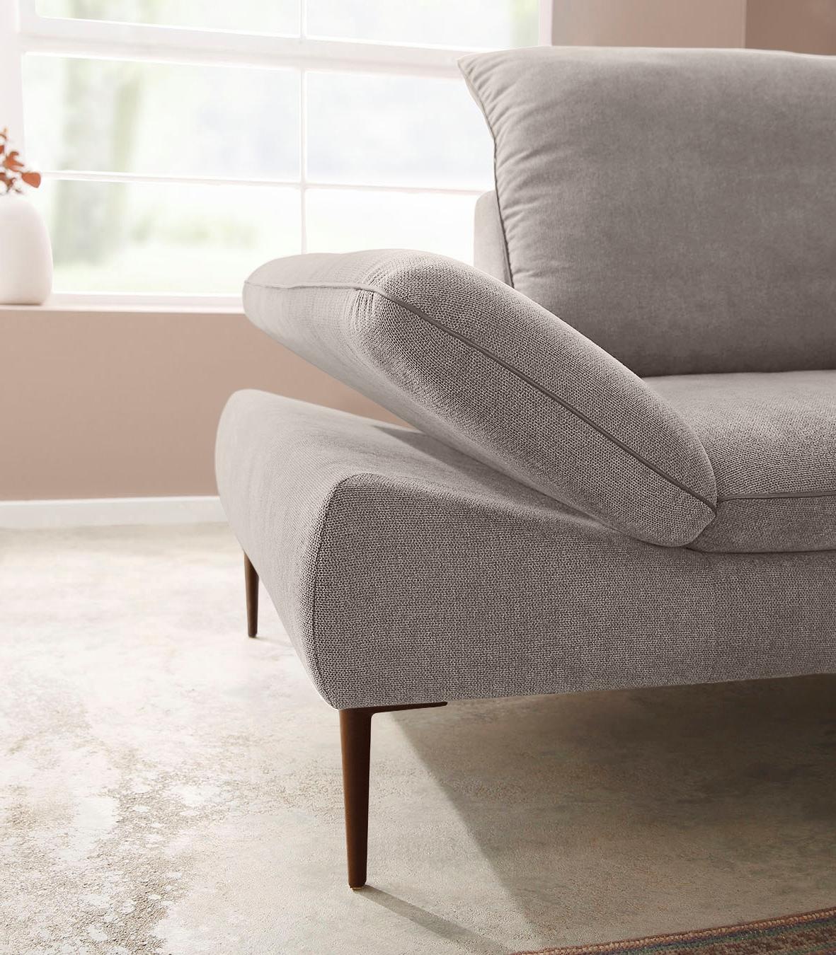 W.SCHILLIG Ecksofa »enjoy&MORE, Designsofa, elegant und bequem, L-Form« Sitztiefenverstellung, Füße bronze pulverbeschichtet, Breite 294 cm