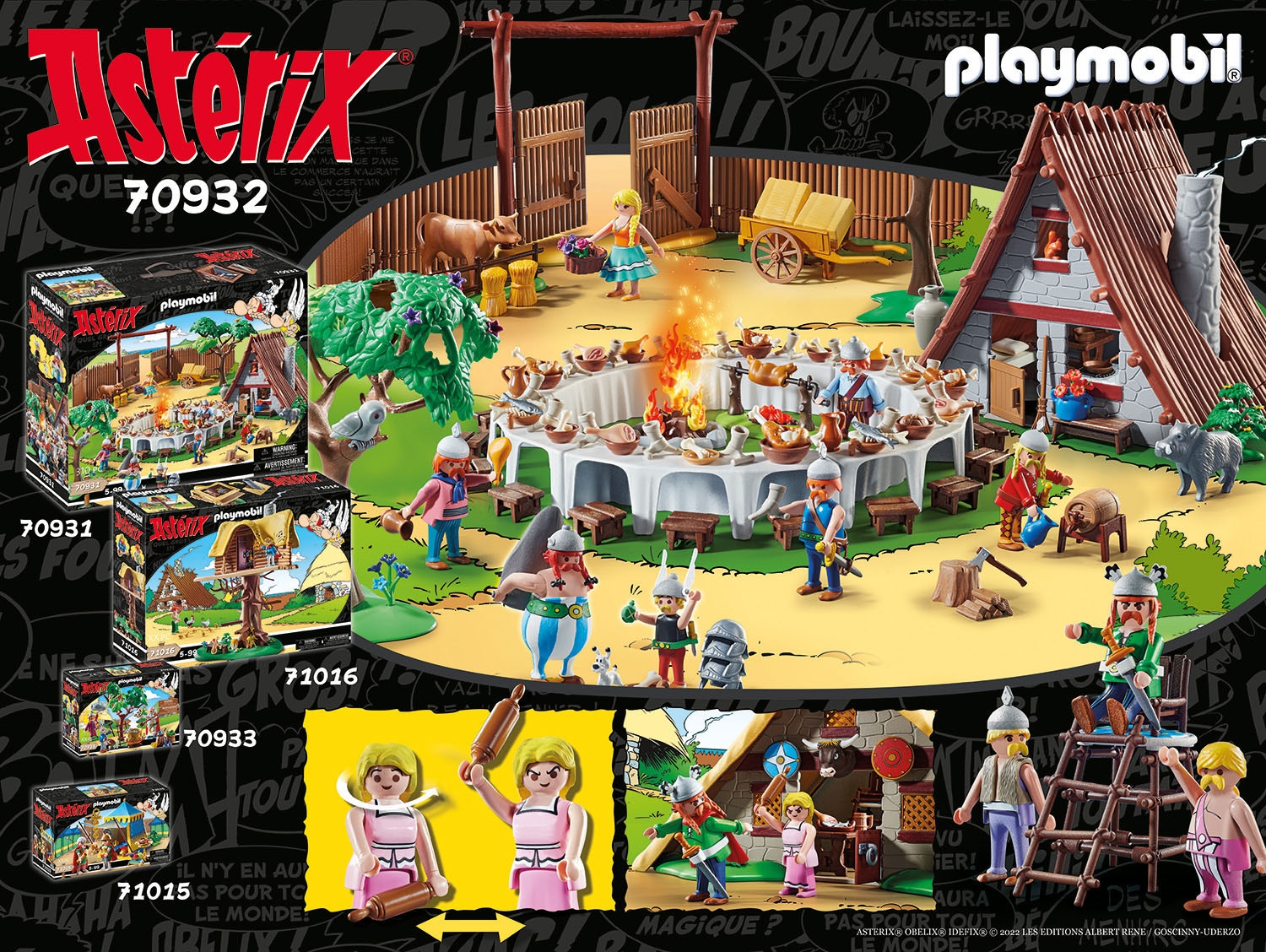 Playmobil® Konstruktions-Spielset »Hütte des Majestix (70932), Asterix«, (110 St.), Made in Germany