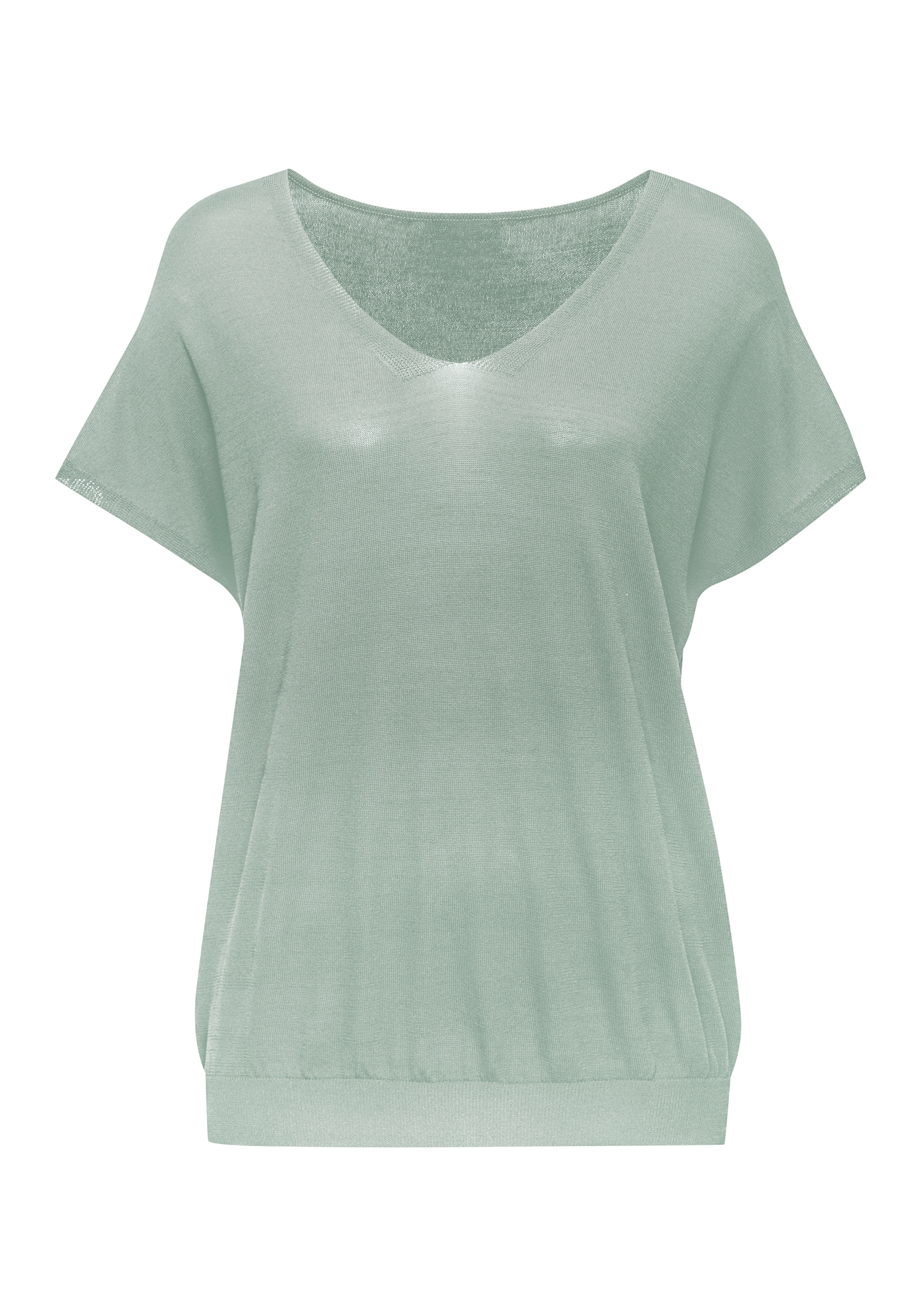 Vivance Kurzarmpullover aus Feinstrick, lockeres Strickshirt