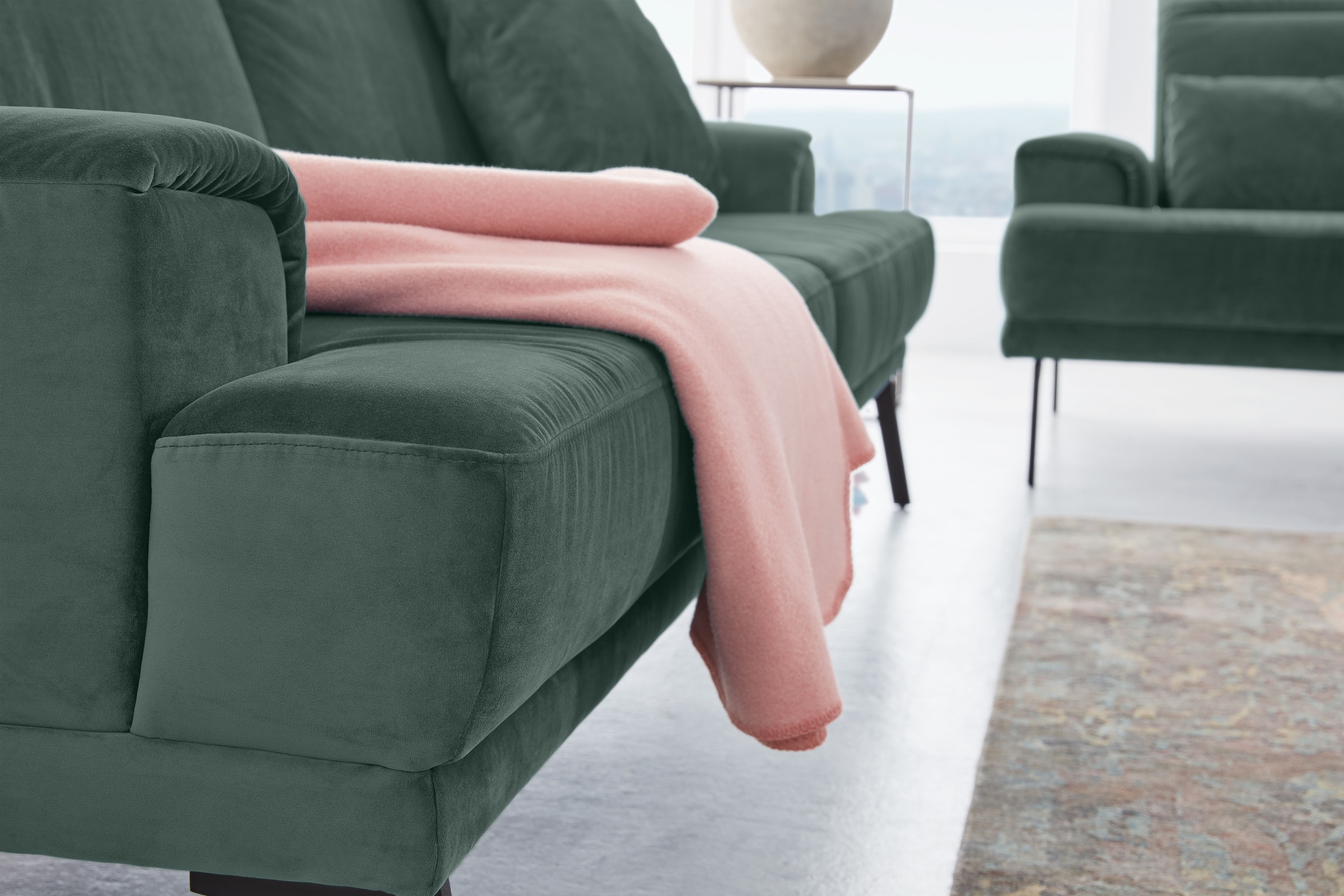Musterring 3-Sitzer »MR 4580«, inkl. Kopf- und Sitztiefenverstellung, Fuß schwarz, B228 x T103 cm