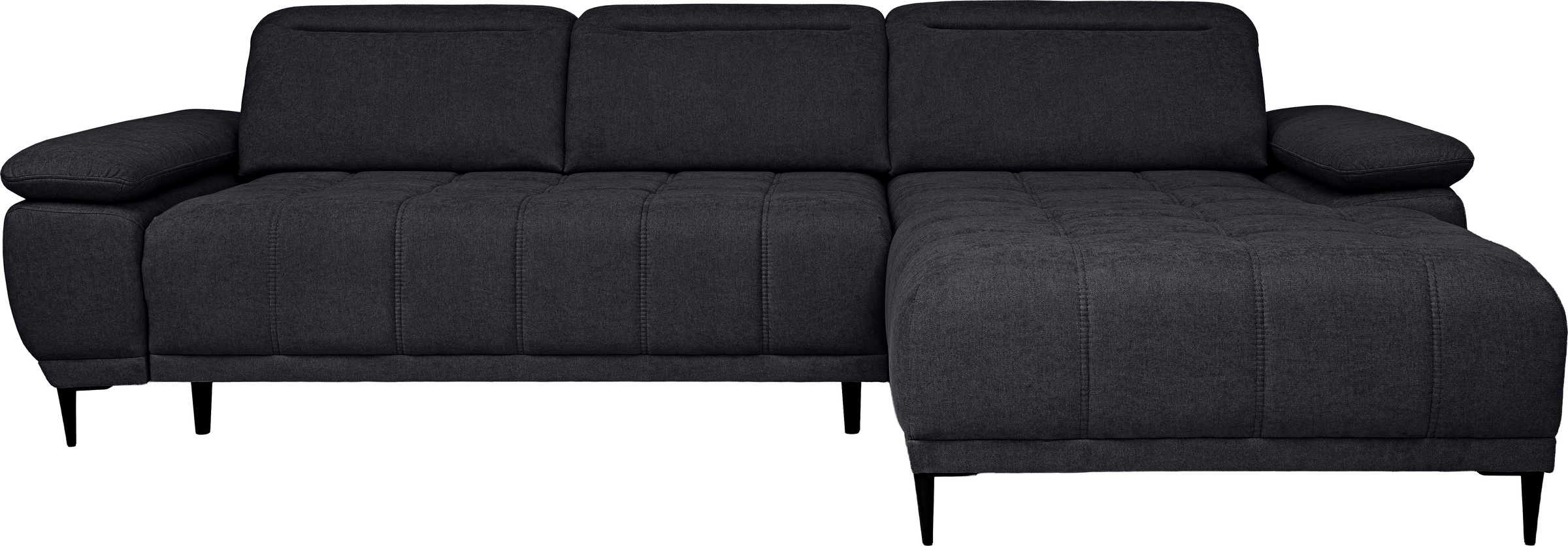 WERK2 Ecksofa »Focus-S, inkl. elektr. Sitzvorzug, manuelle Kopfteilverstellung« elektr. Sitztiefenverstellung, flexible Kopfstützen, 12cm Füße, L-Form