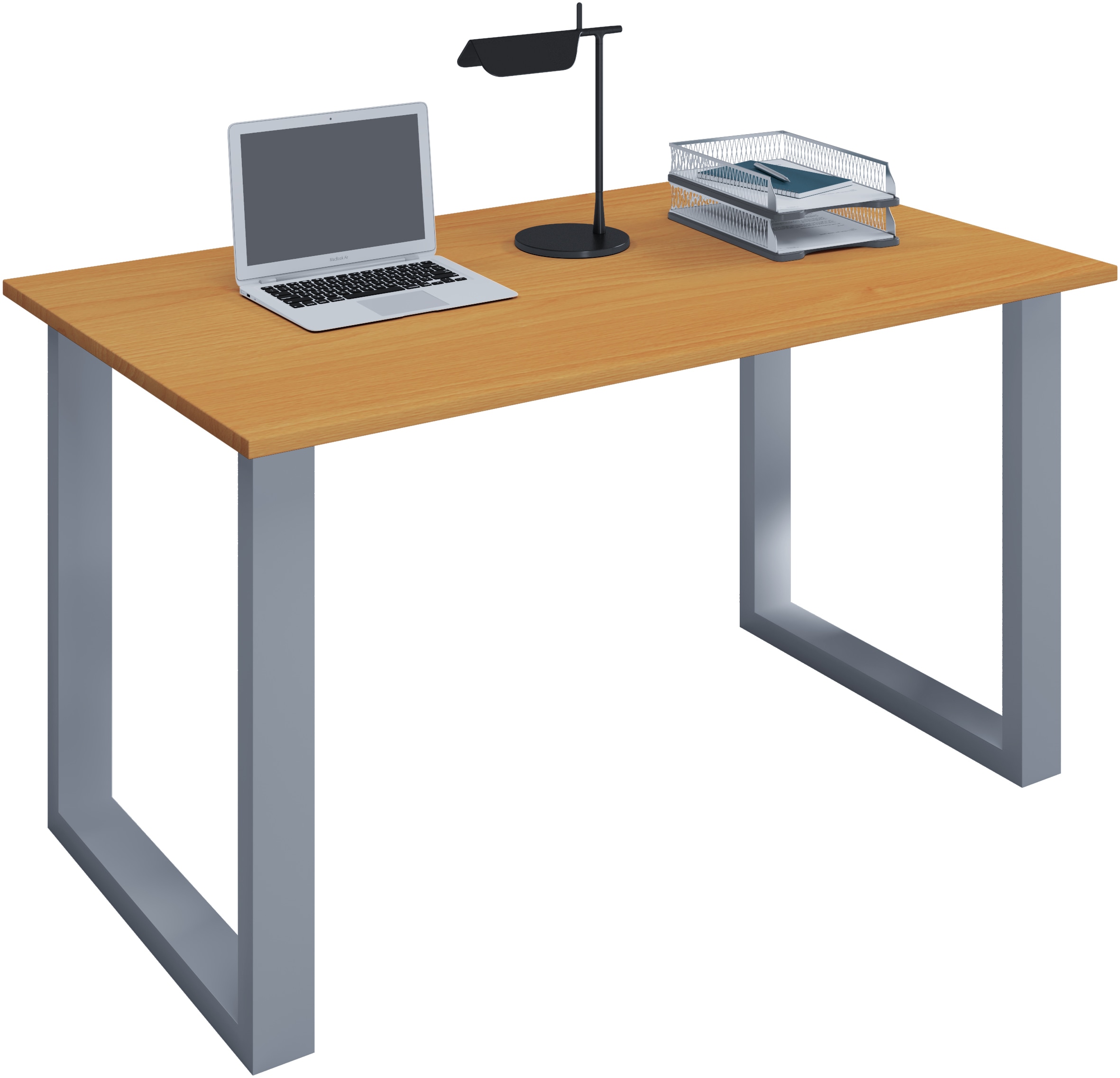 Ebuy24 - Bureau Lona h. 76 x l. 140 x p. 50 cm Argent / écriture