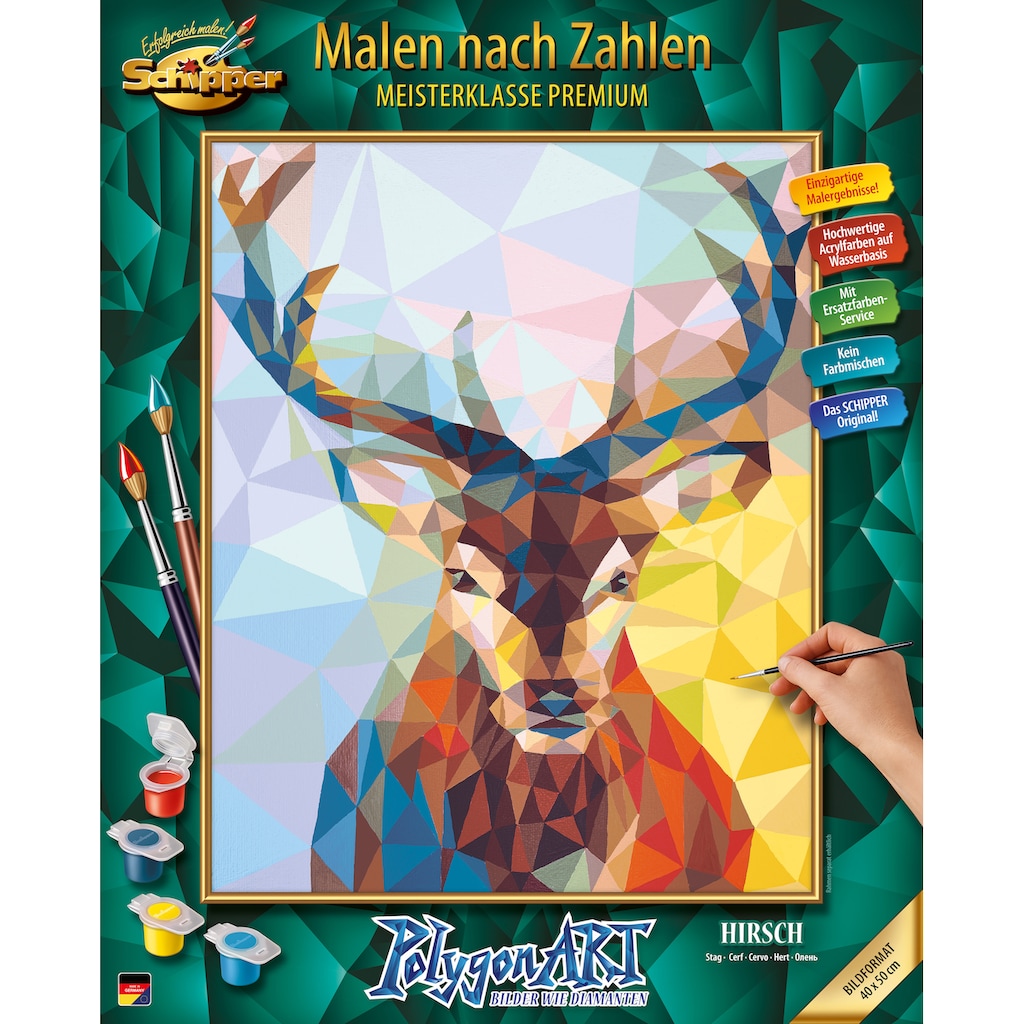 Schipper Malen nach Zahlen »Meisterklasse Premium - Polygon-Art Hirsch«