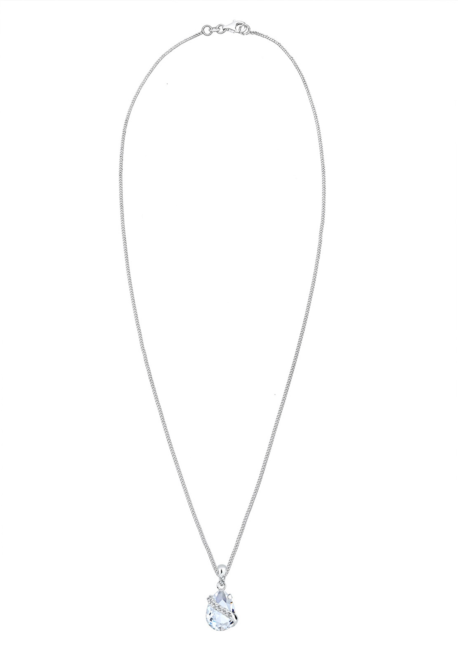 Elli Silberkette »Halskette Tropfen Glas Kristalle Weiß 925 Sterling Silber«