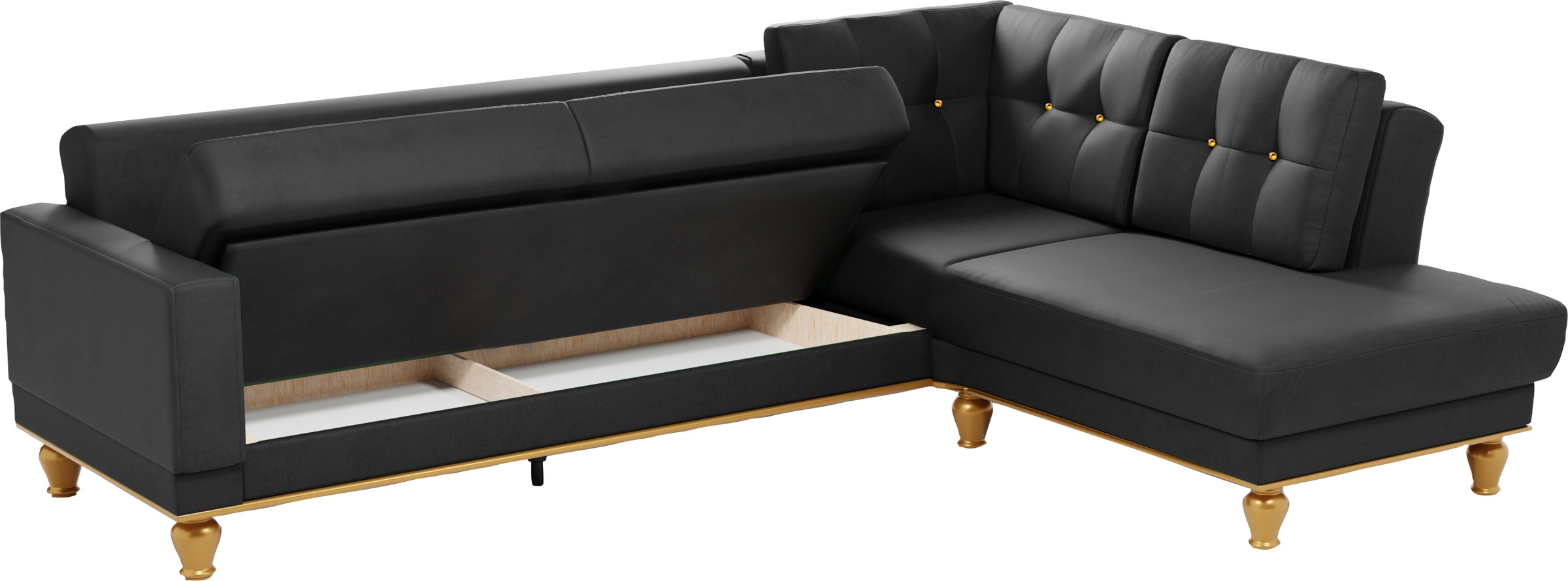 sit&more Ecksofa »Orient 5 L-Form«, mit Strass-Stein, wahlweise mit Bettfunktion und Bettkasten