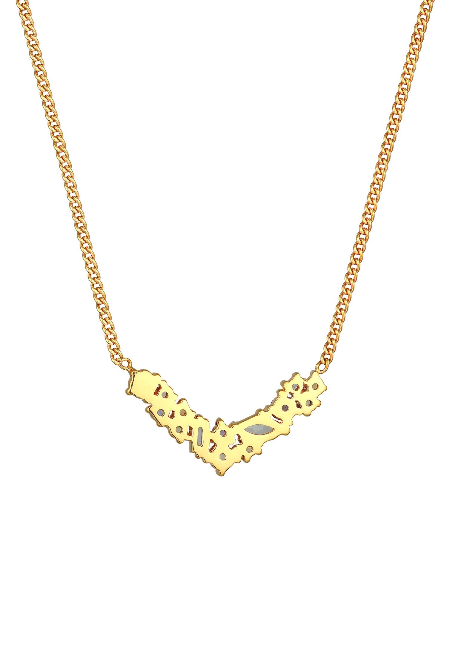 Elli Premium Kette mit Anhänger »Halskette Pastell Edelstein Glamour 925 Silber«