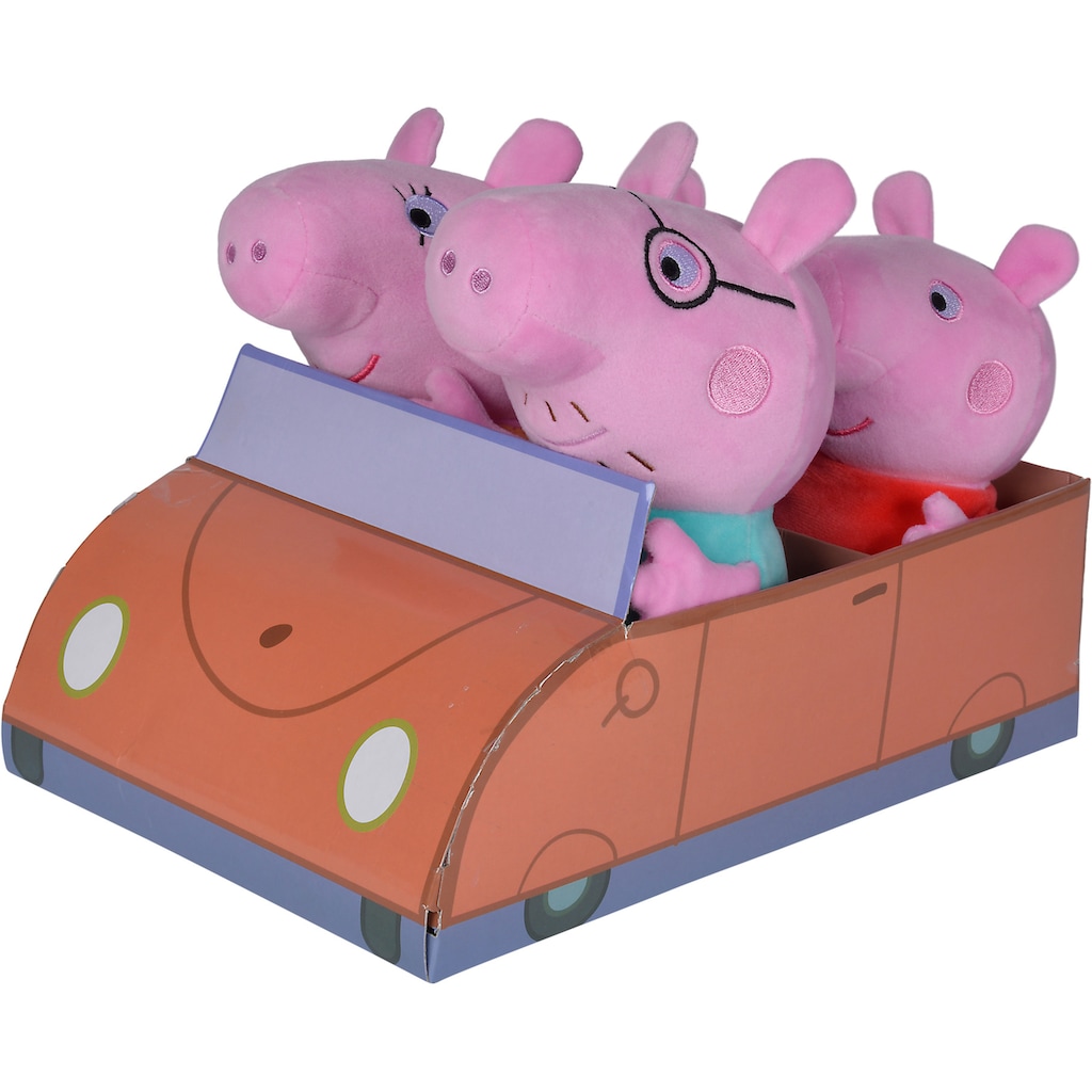 SIMBA Kuscheltier »Peppa Pig, Familie im Auto«, (Set, 4 St.)