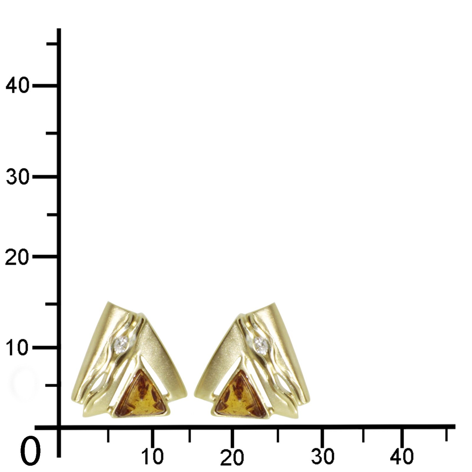 OSTSEE-SCHMUCK Paar Ohrstecker »- Benita - Gold 585/000 - Bernstein/Brillant«