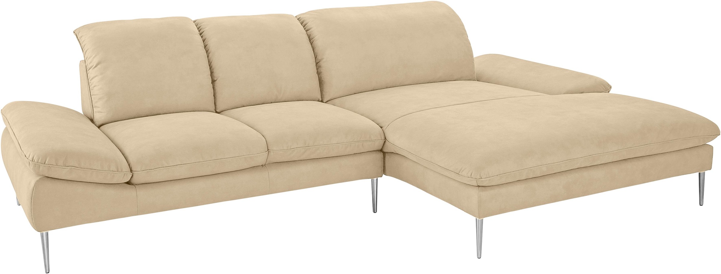 W.SCHILLIG Ecksofa »enjoy&MORE, Designsofa, elegant und bequem, L-Form«, mit Sitztiefenverstellung, Füße Chrom glänzend, Breite 310 cm