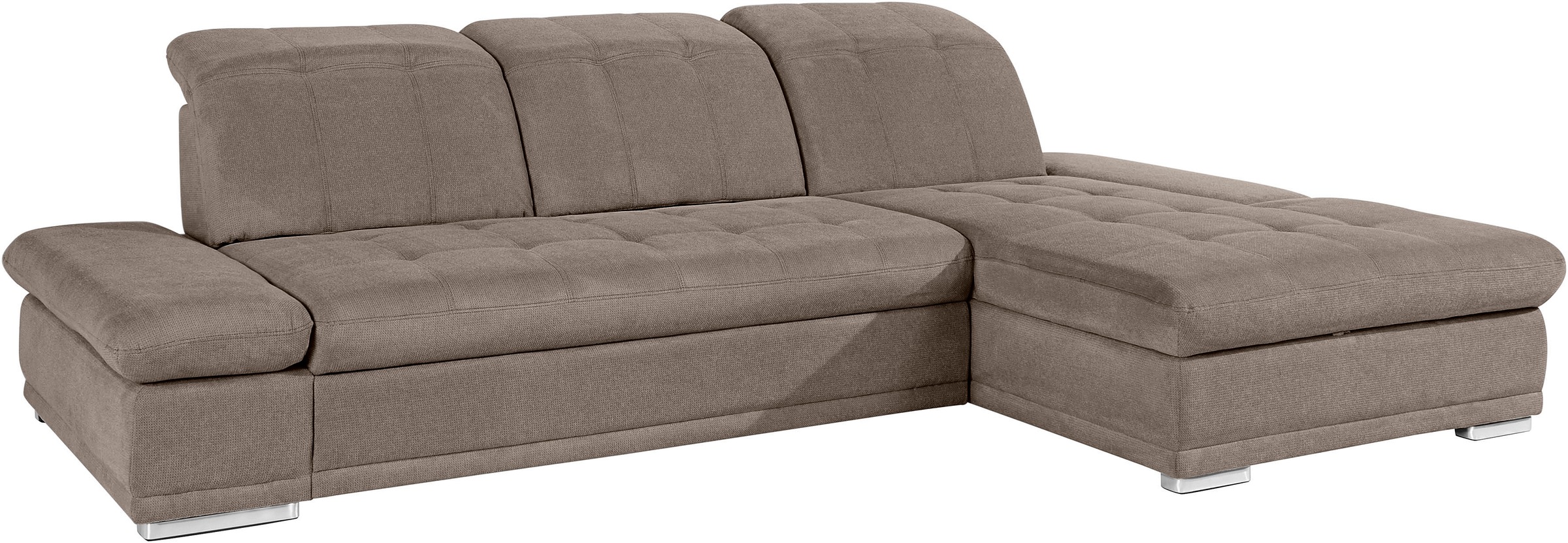 COTTA Ecksofa »Holiday L-Form mit Sitztiefen-, Armteil- und Kopfteilverstellung«, wahlweise mit Bettfunktion & Bettkasten