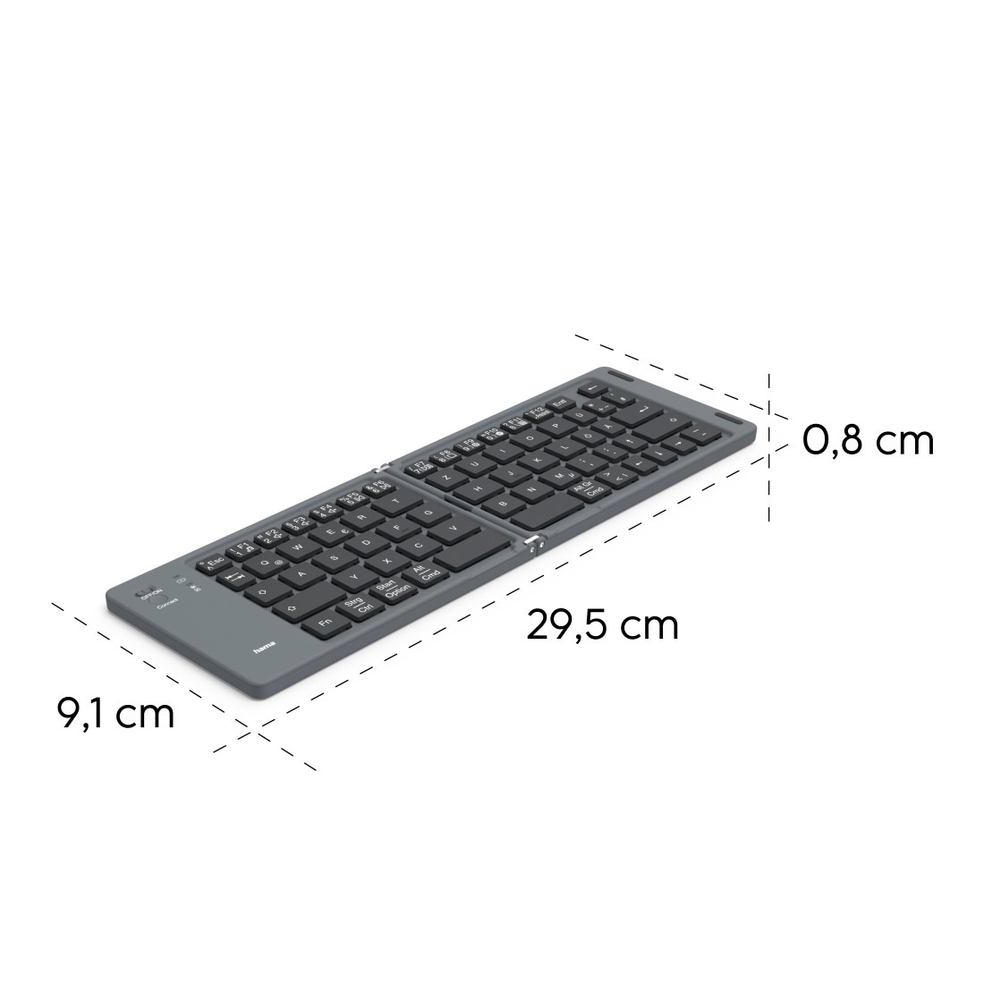 Hama Ultra-Slim-Bluetooth-Tastatur »Faltbare Tastatur (Mini-Tastatur Bluetooth, Wireless, für Tablet/iPad)« (Multimedia-Tasten) kompakt, universell einsetzbar, robust