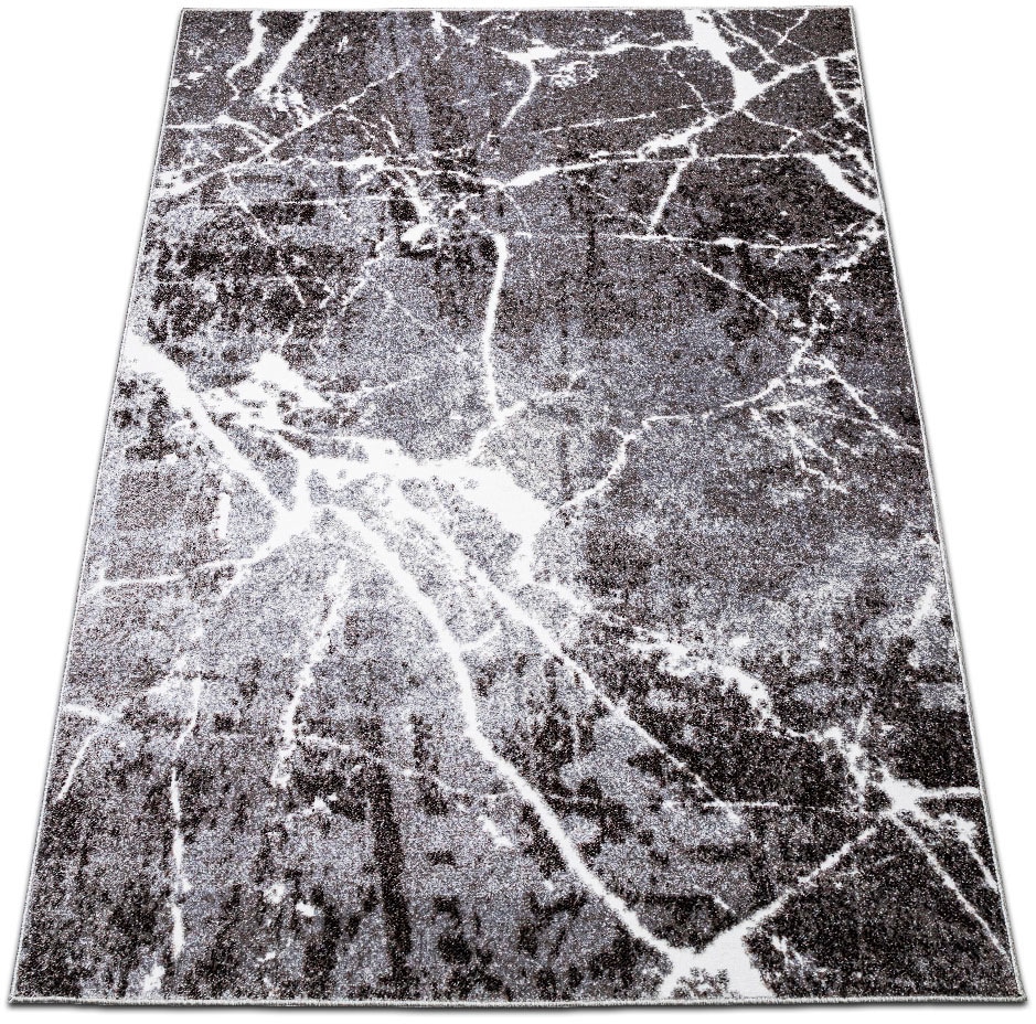 OTTO home Teppich »Manrik« rechteckig 9 mm Höhe mit besonders weichem Flor, Kurzflor, modernes Marmor-Design