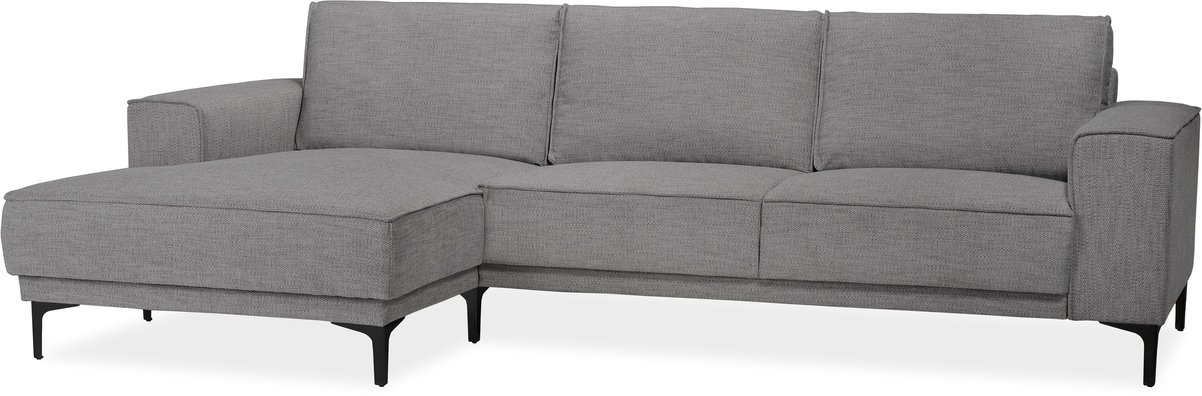 Places of Style Ecksofa »Polsterecke Oland, Struktur, Flachgewebe, Luxus-Microfaser, Boucle«, L-Form, 280 cm, Wellenunterfederung, Skandi-Design, Metallfüße