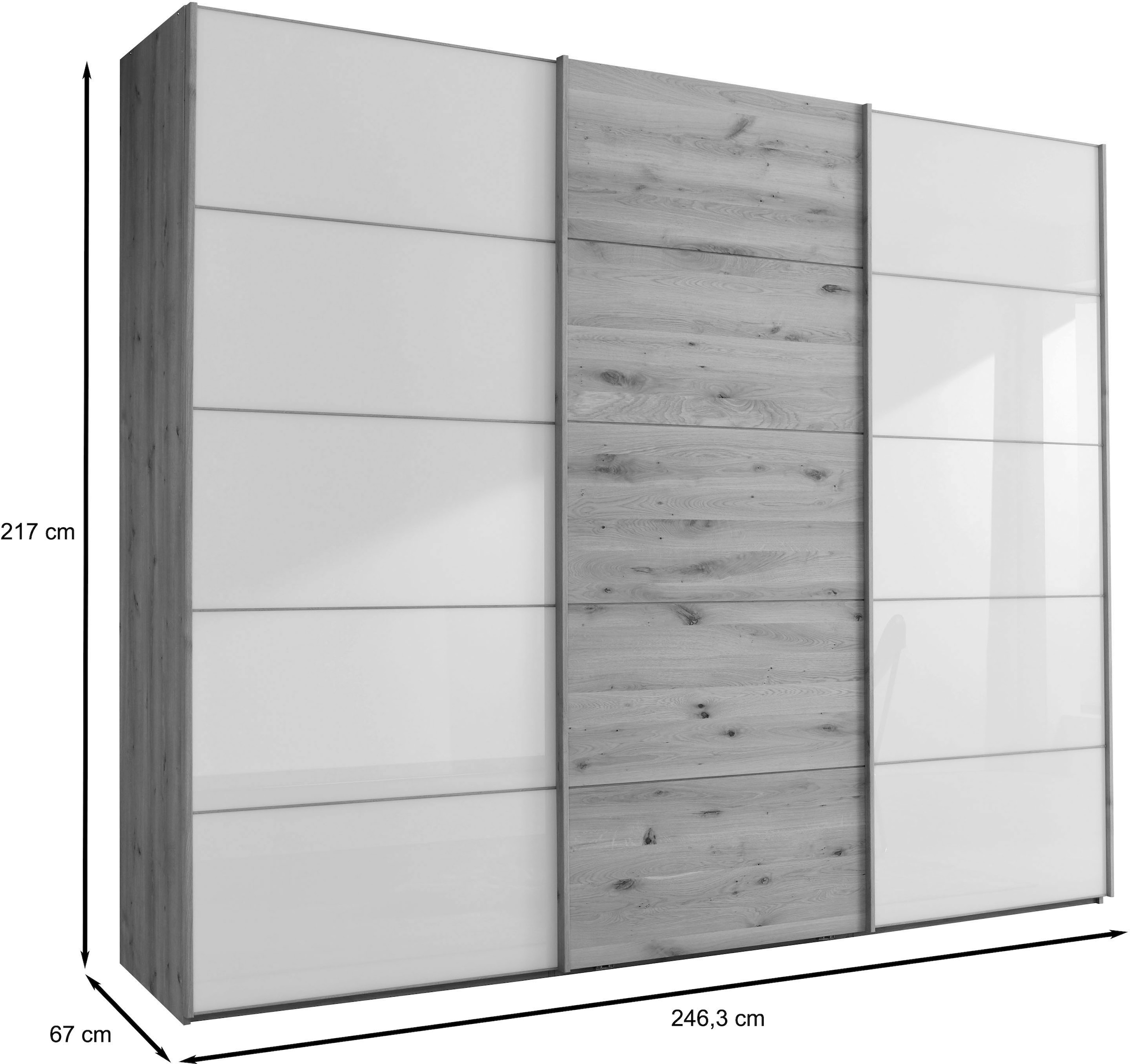 WIEMANN Schwebetürenschrank »Cardiff« mit massiven Holztüren und Spiegel