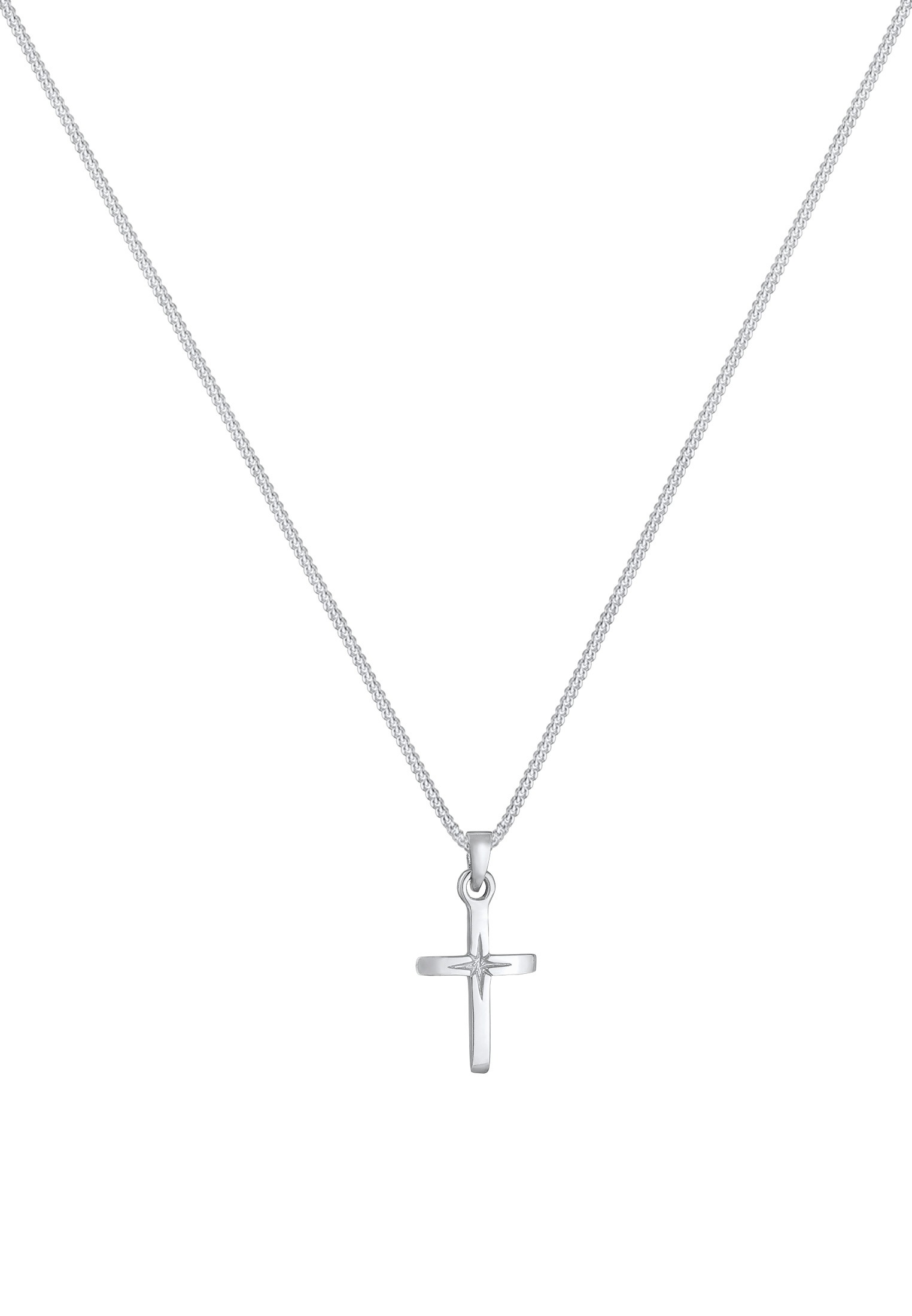 Elli Kette mit Anhänger »Halskette Kreuz Anhänger Klassik Kommunion 925 Silber«