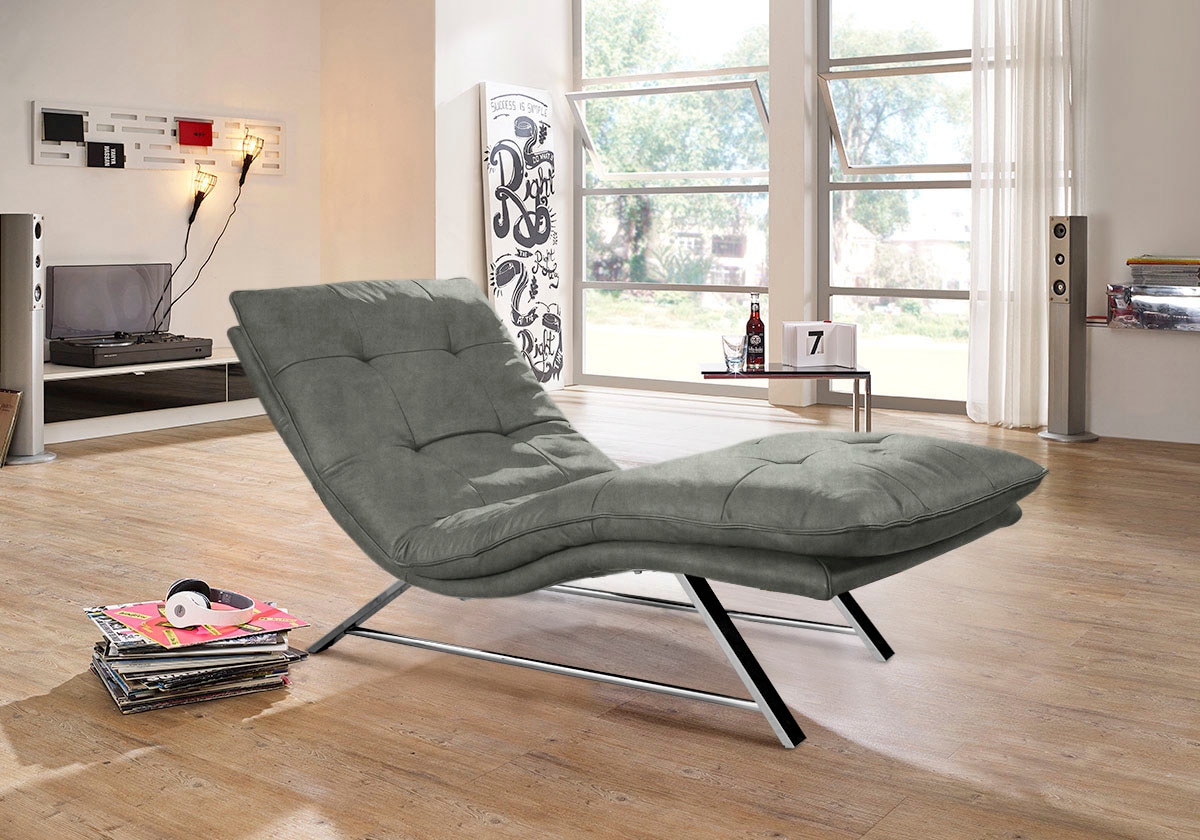 W.SCHILLIG Relaxliege »daily dreams« in Waffelkissen-Optik, wahlweise mit Motor, Kufengestell, in 2 Breiten