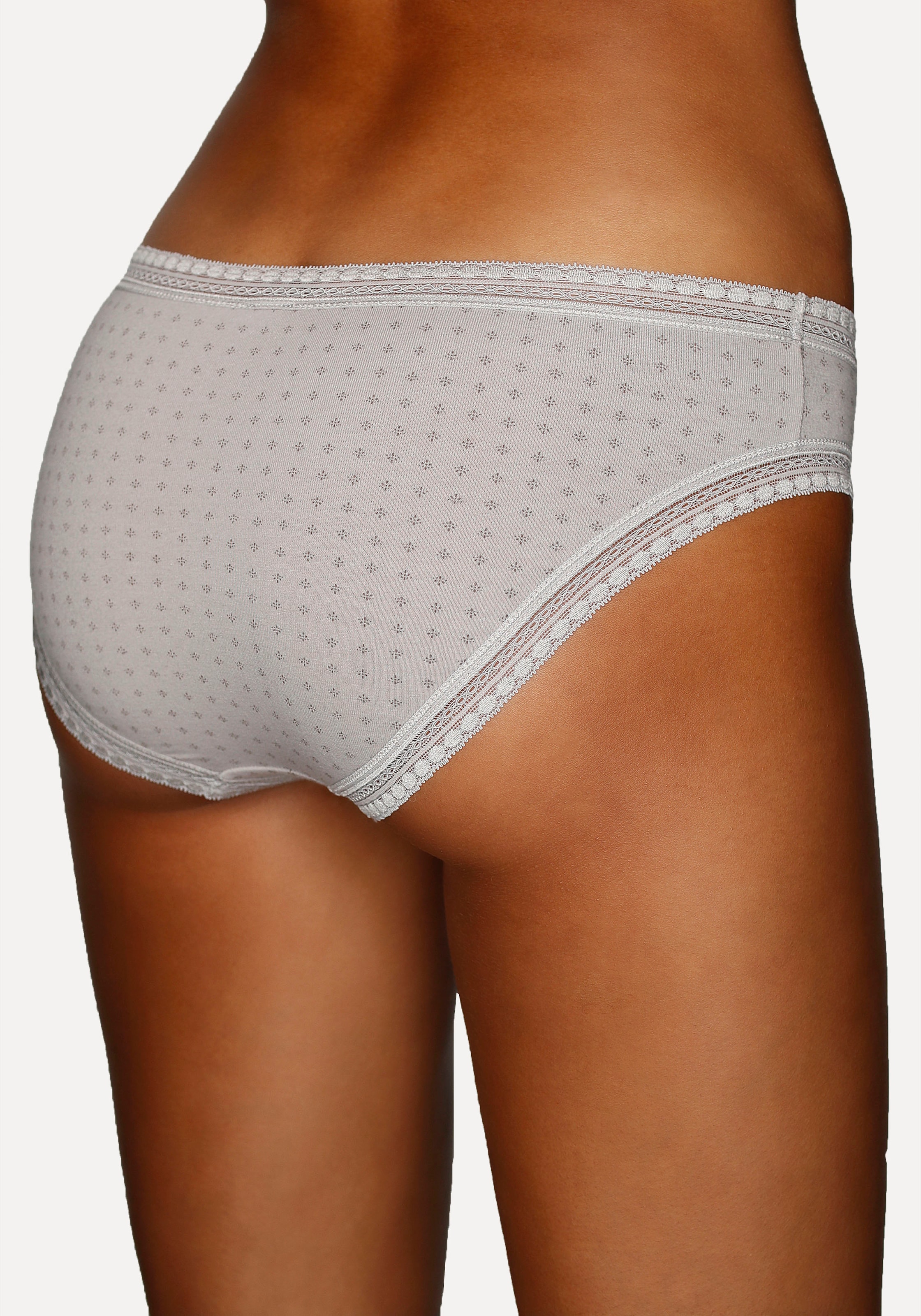 LASCANA Bikinislip 3er-Pack,  aus elastischer Baumwolle mit weicher Spitze