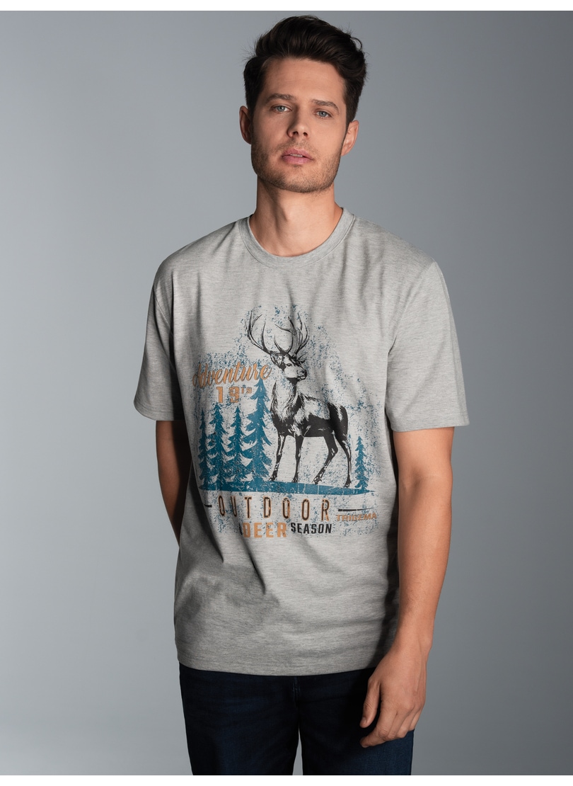 Trigema T-Shirt »TRIGEMA T-Shirt mit großem Hirsch-Printmotiv«, (1 tlg.)