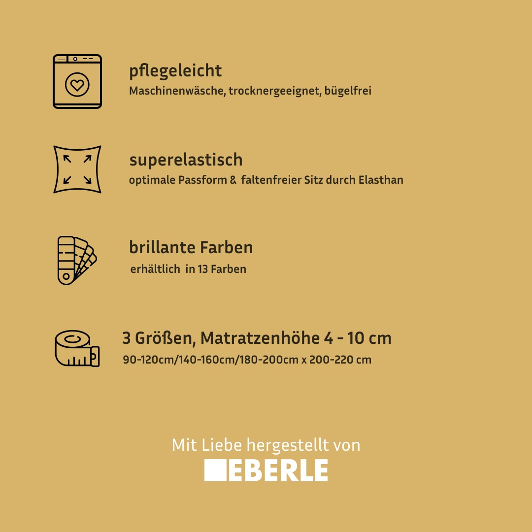 bellana Spannbettlaken »Jersey-Elasthan deluxe in Gr. 90x200, 140x200 oder 180x200, für Topper« aus Baumwolle, für Matratzen bis 10 cm Höhe, Bettlaken, Spannbetttuch