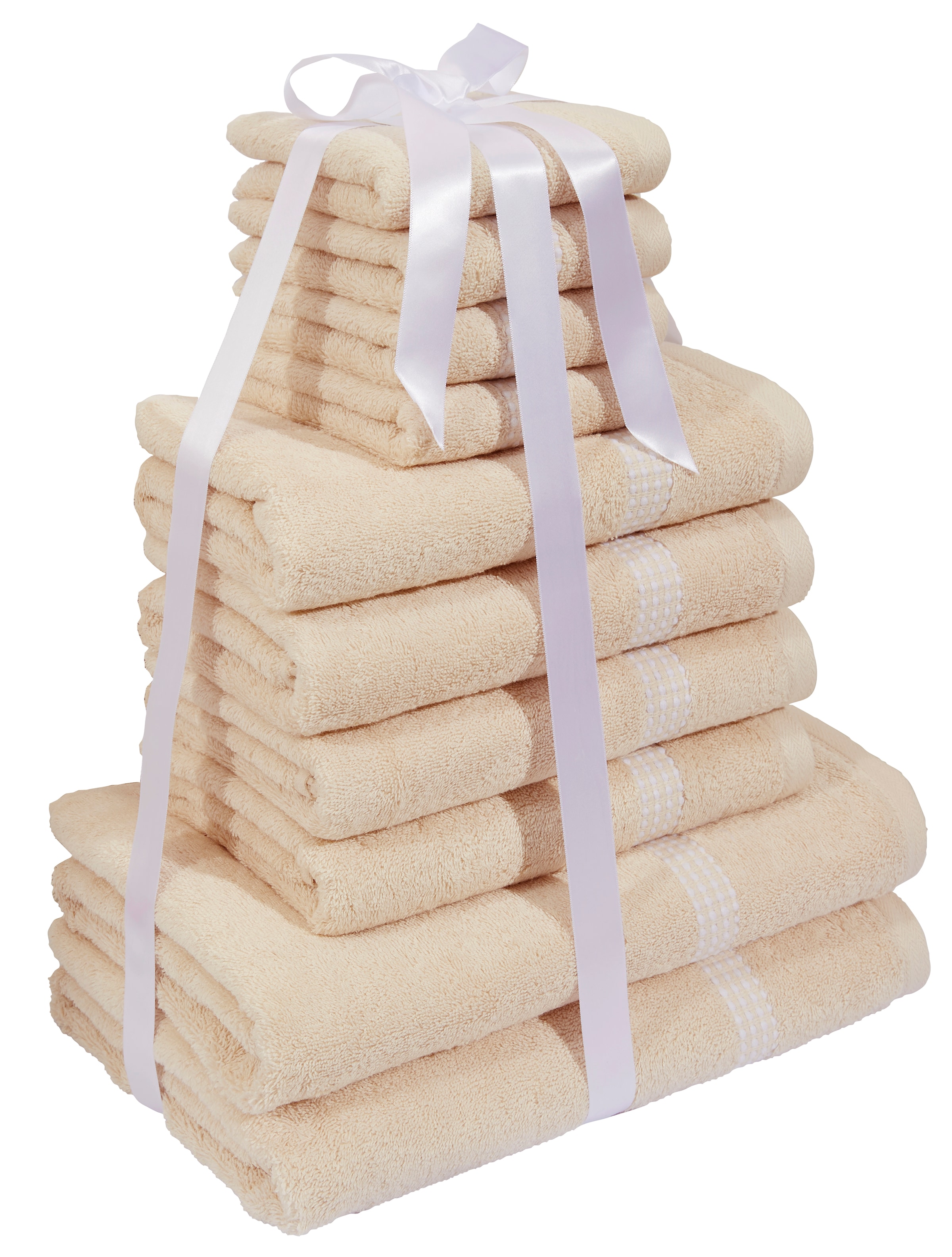 my home Handtuch Set »Kapra, Premium Handtücher, 100% Baumwolle, 500 gr/m²«, Set, 10 tlg., Frottier, 10-tlg. Handtuch-Set: 2 Duschtücher, 4 Handtücher, 4 Gästehandtücher