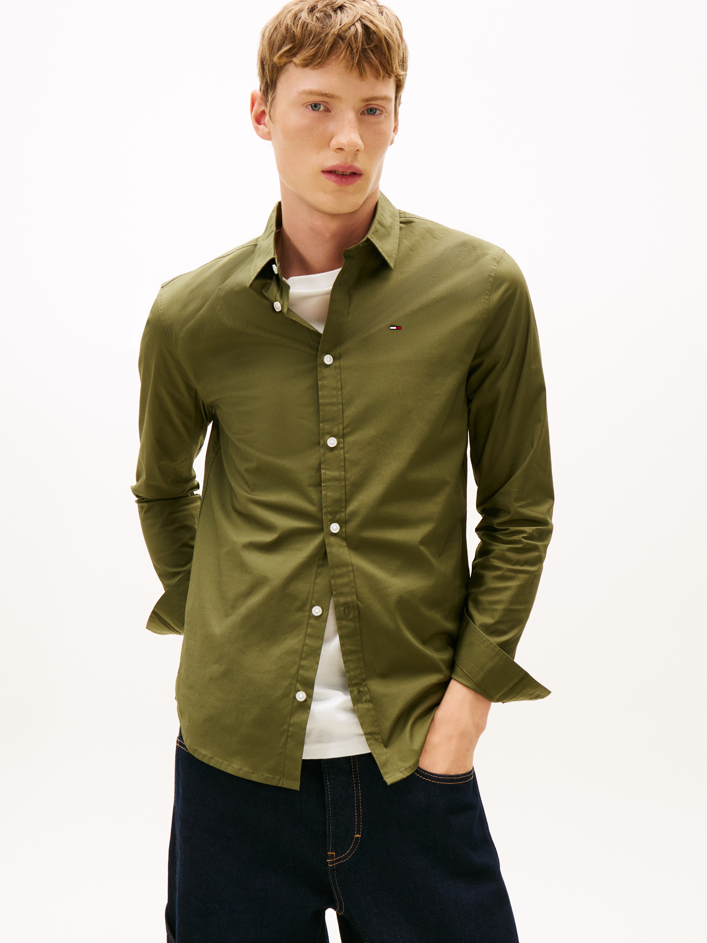 Tommy Jeans Langarmhemd »Sabim Stretch Hemd Shirt« Stretch Hemd, Premium, Slim Fit, mit Elasthan