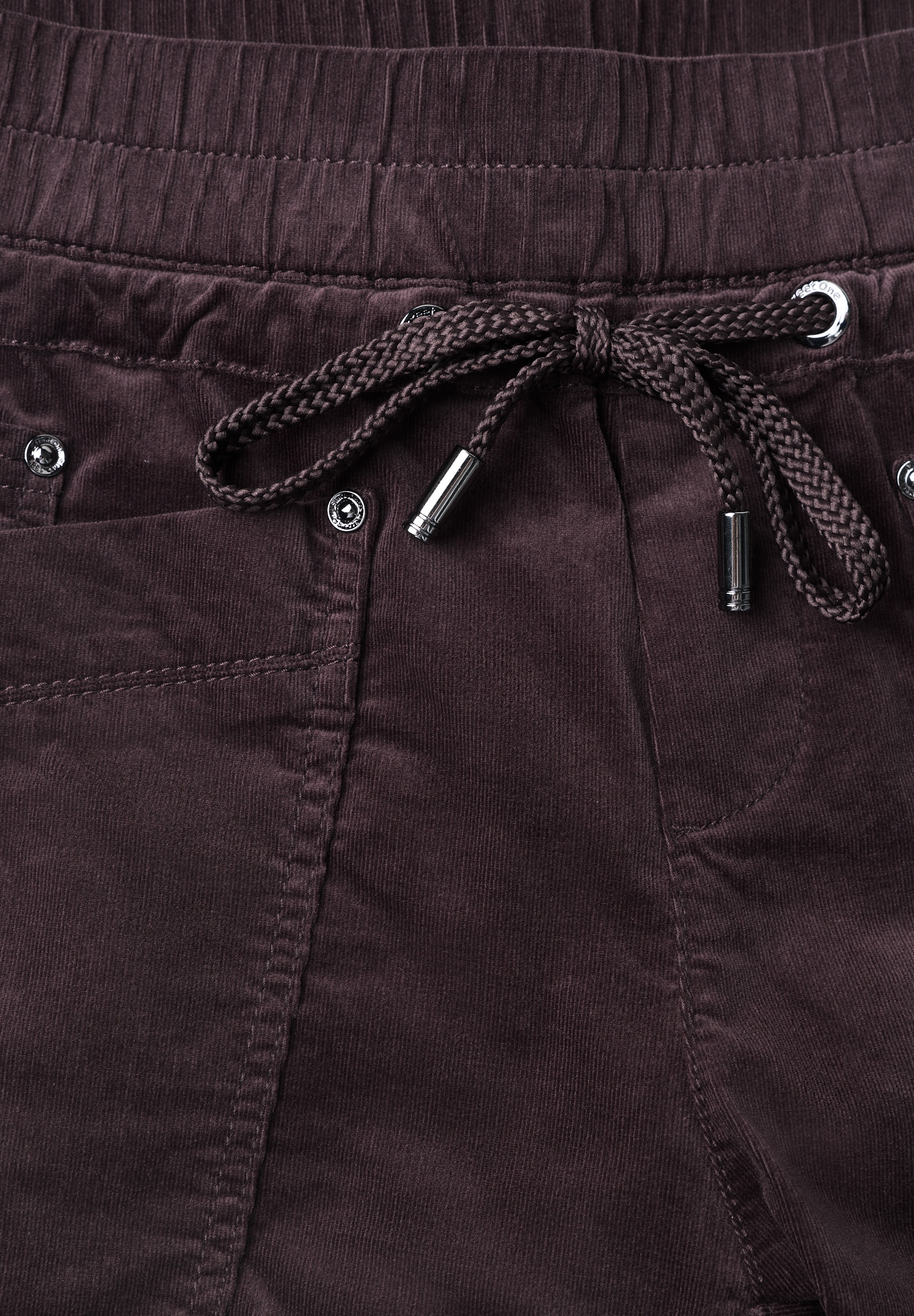 STREET ONE Cordhose  Loose Fit mit elastischem Bund, 7/8-Länge