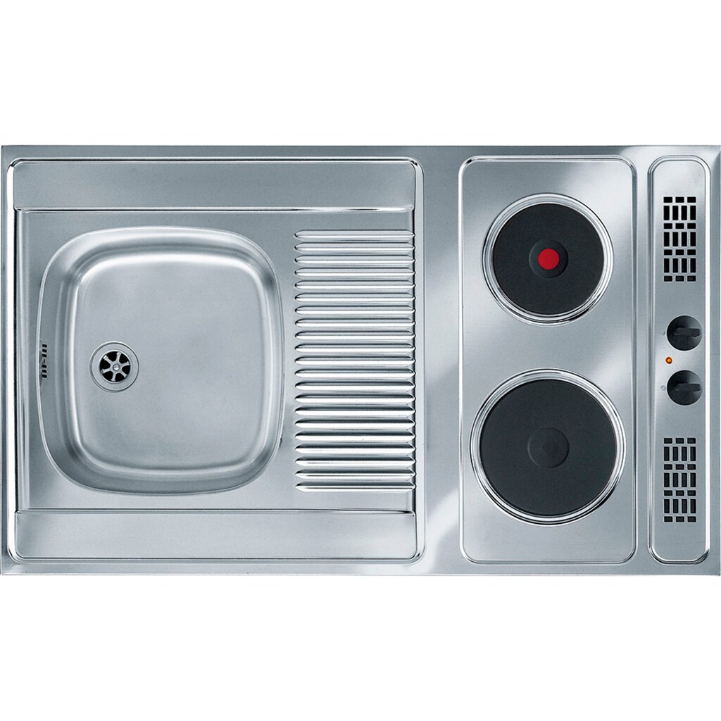 Flex-Well Küche »Pantry«, Gesamtbreite 100 cm, mit DUO Kochfeld und Kühlschrank
