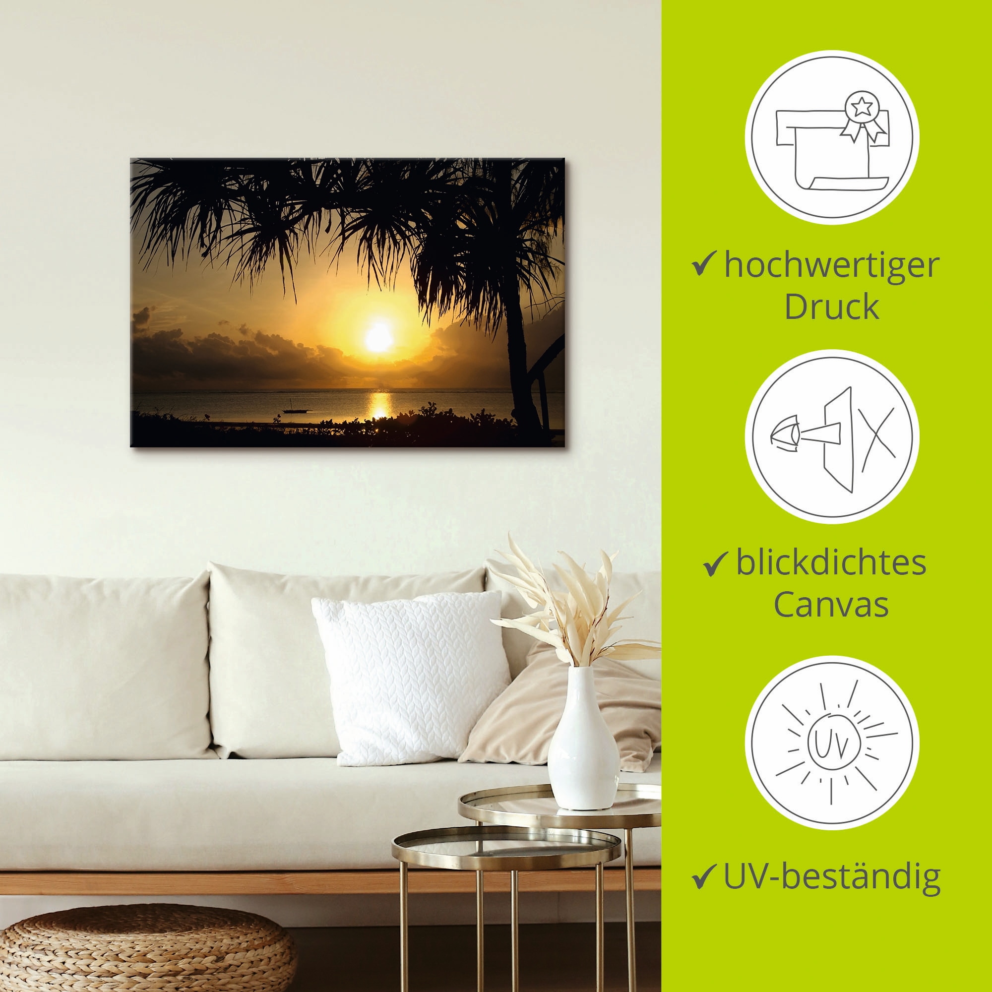 Artland Leinwandbild »Sonnenaufgang«, Afrika, (1 St.), auf Keilrahmen gespannt