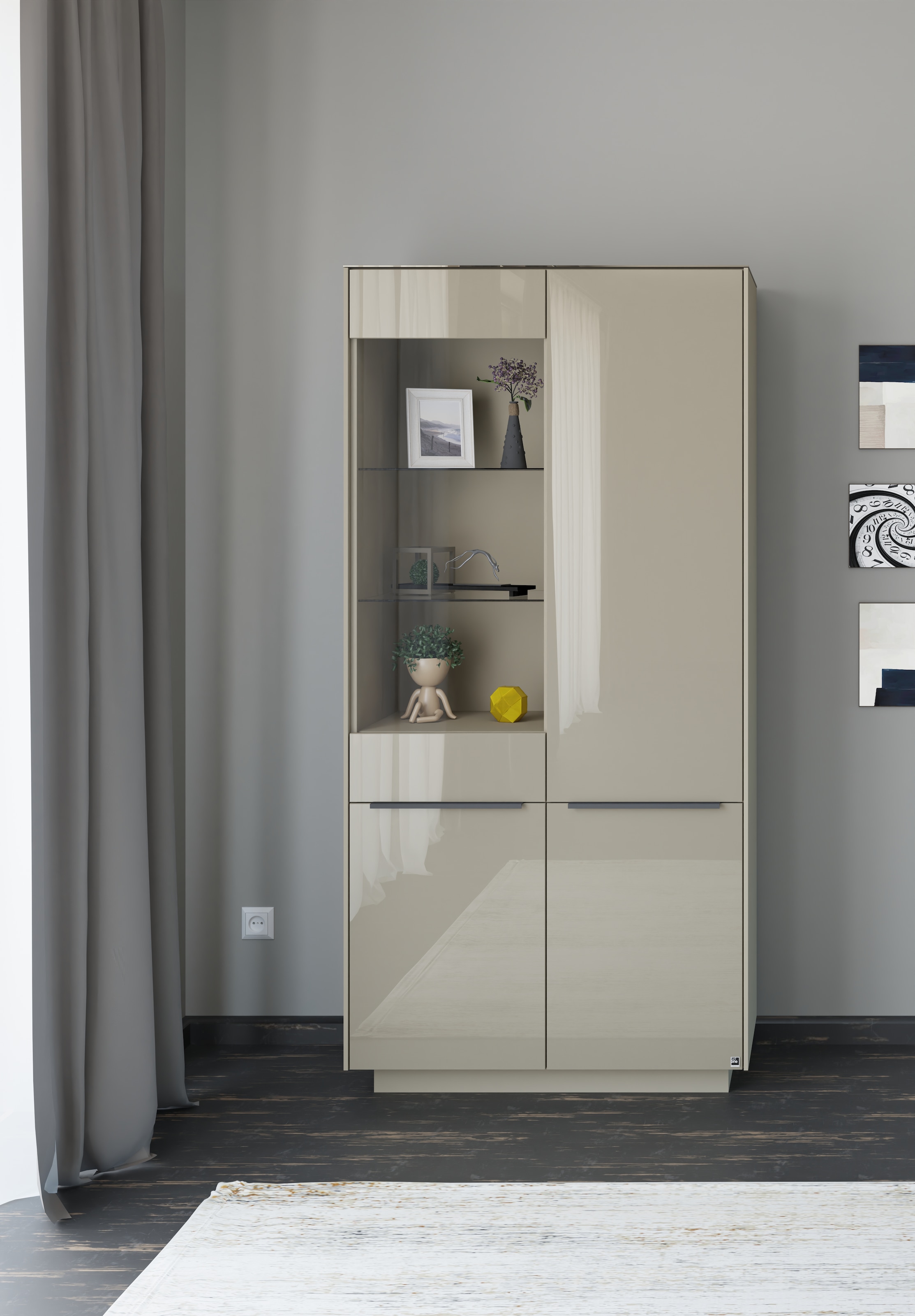 set one by Musterring Standvitrine »Reno« 1 Stk. tlg. Mit Sockel in diversen Farben, 193 cm Höhe & Farbauswahl