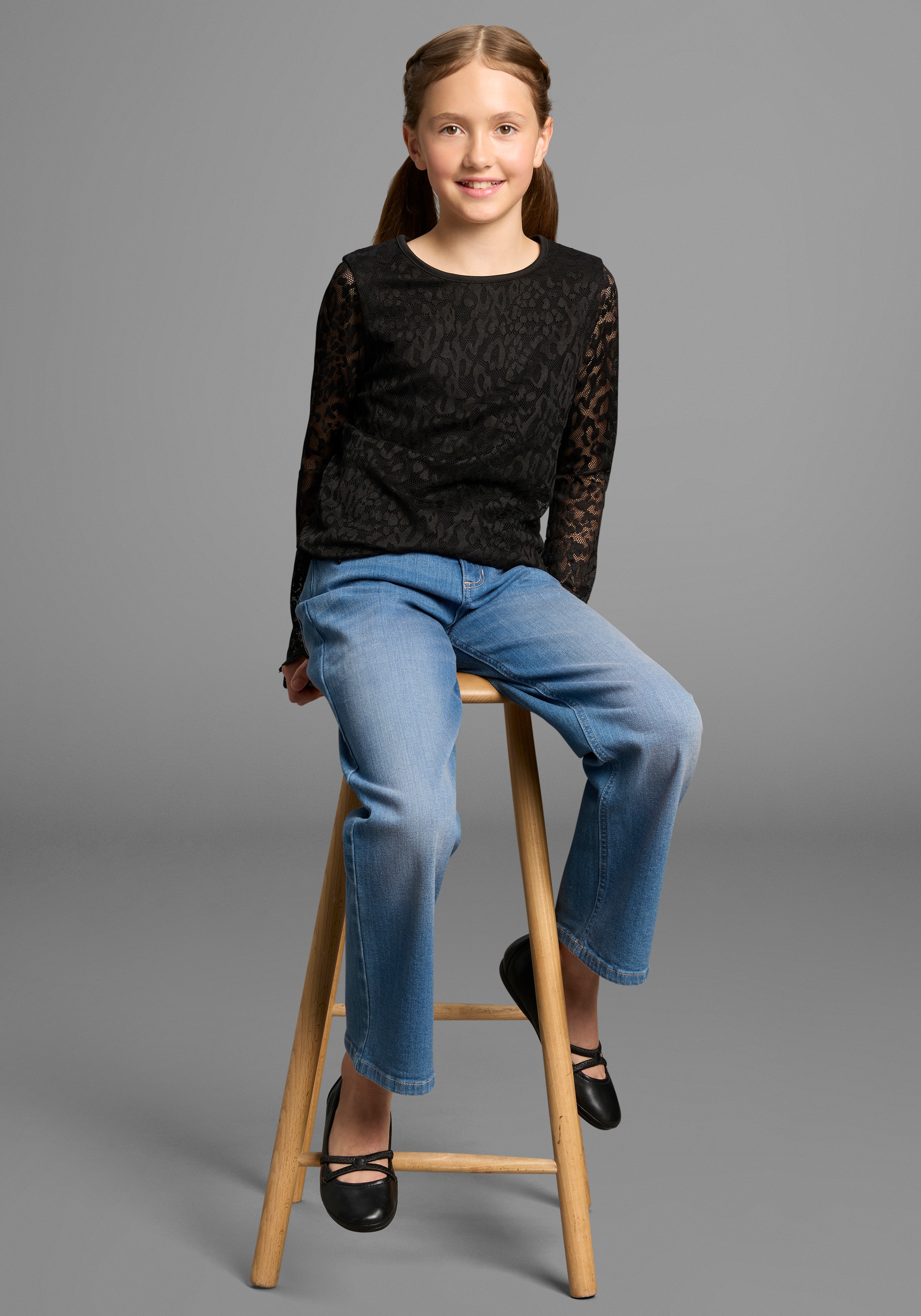 KIDSWORLD Langarmshirt »Spizten-Shirt« Für jeden Anlass, Shirt mit Spitze