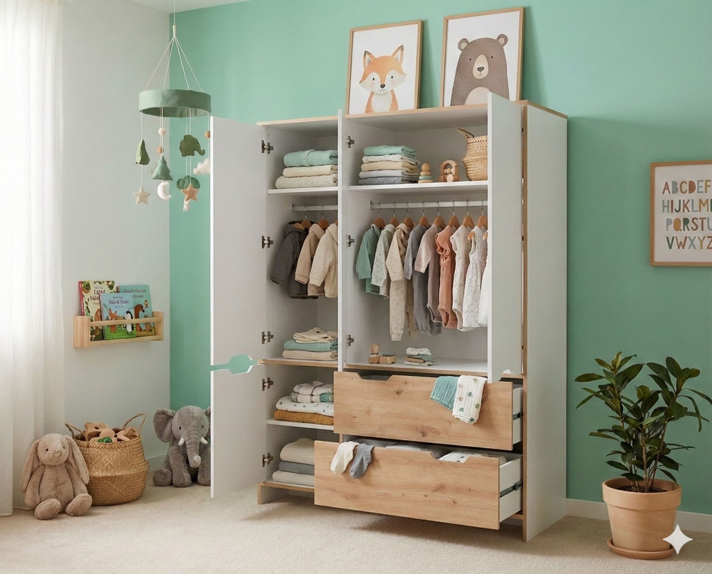 arthur berndt Kinderkleiderschrank »Kleiderschrank »Maxim« 4-türig«