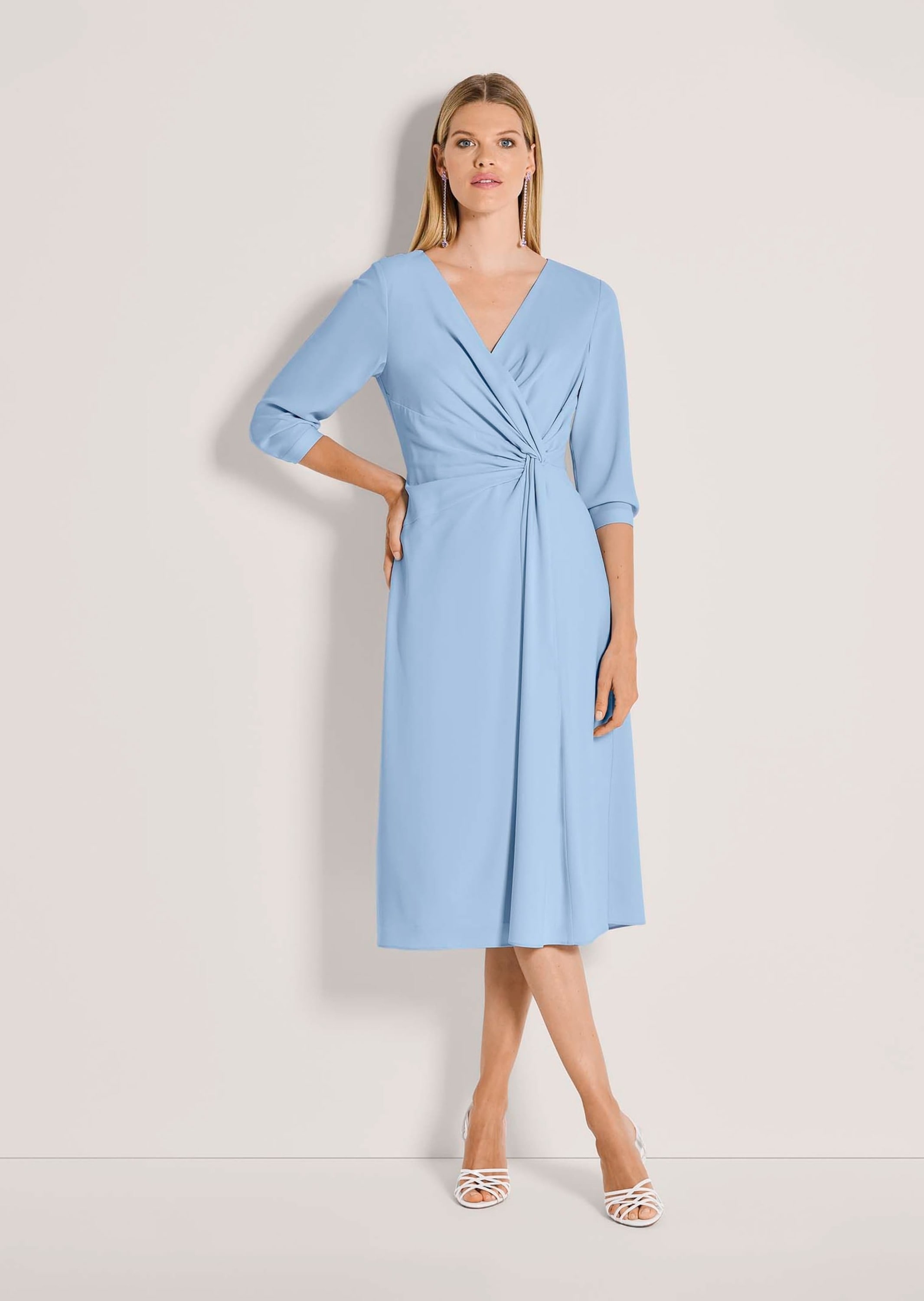 MADELEINE Midikleid »Wickelkleid Midikleid mit eleganter Drapierung« Kleid in Wickeloptik