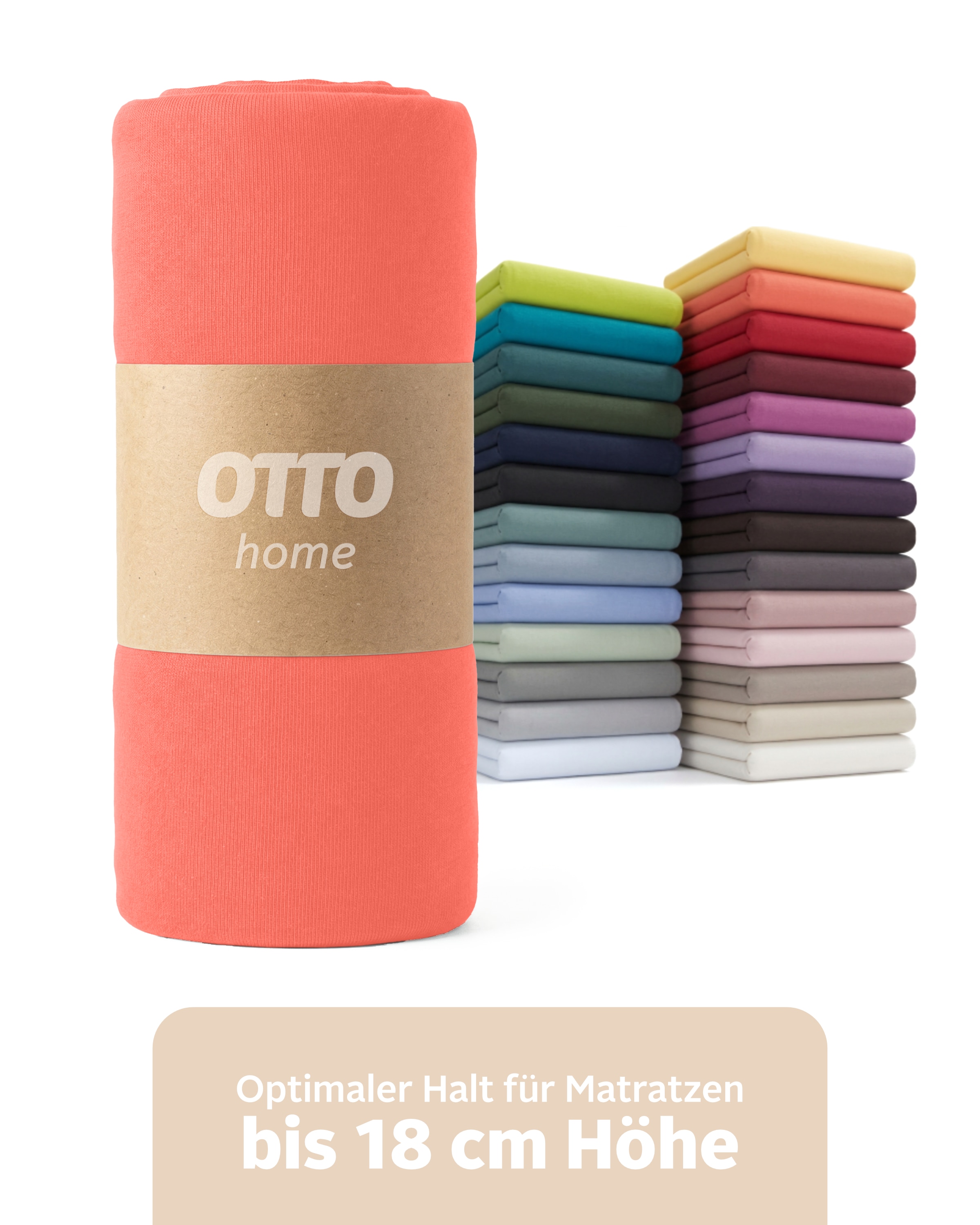 OTTO home Spannbettlaken "PHYSALIS in BASIC und PREMIUM Qualität, 100% Baumwolle" für Matratzen bis 18 cm Höhe, Bettlaken, Spannbetttuch, pflegeleicht
