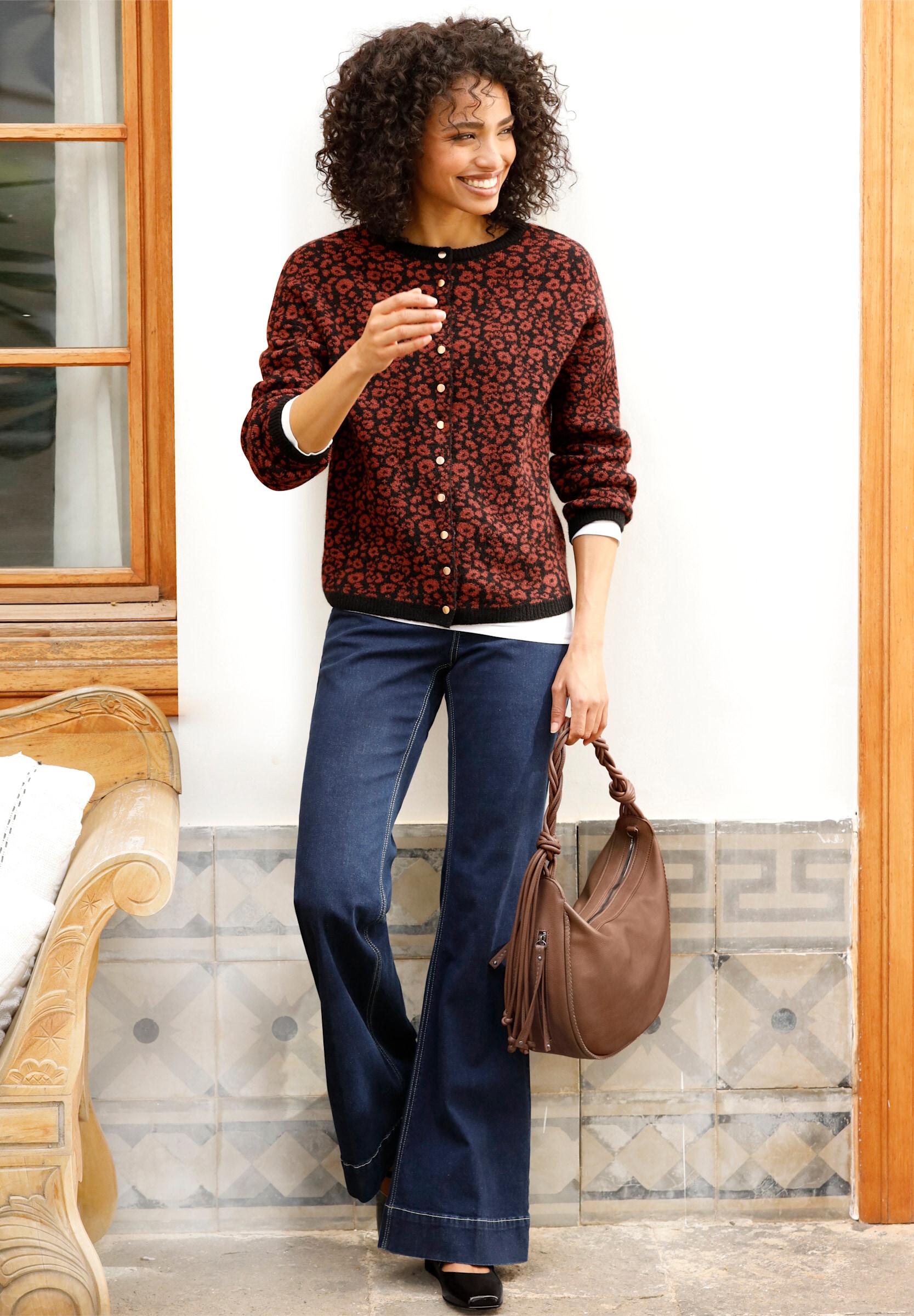 heine Bootcut-Jeans »Jeans Bootcut-Jeans mit Bügelfalten«