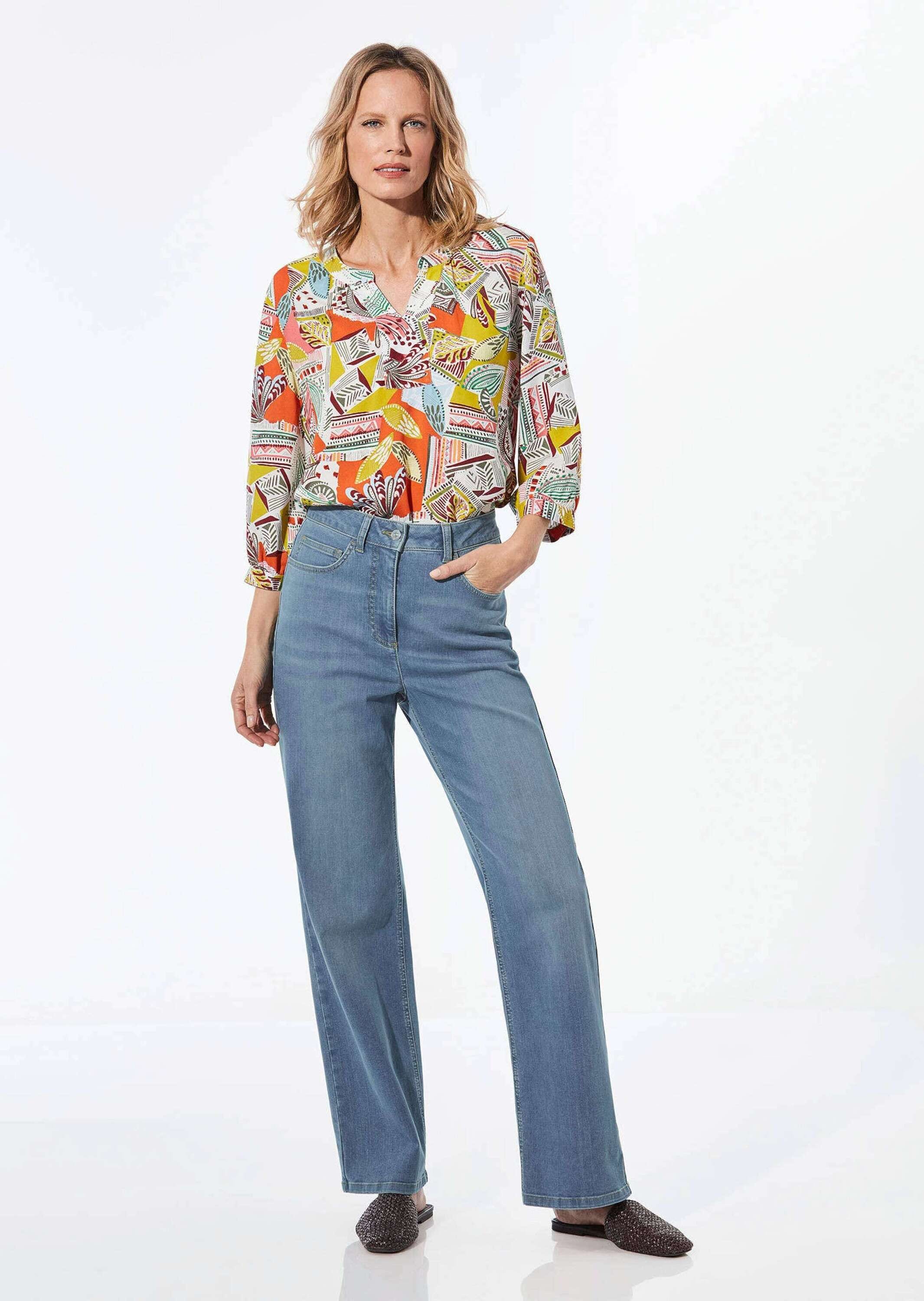 GOLDNER Stretch-Jeans »Denim Jeans mit weitem Bein«