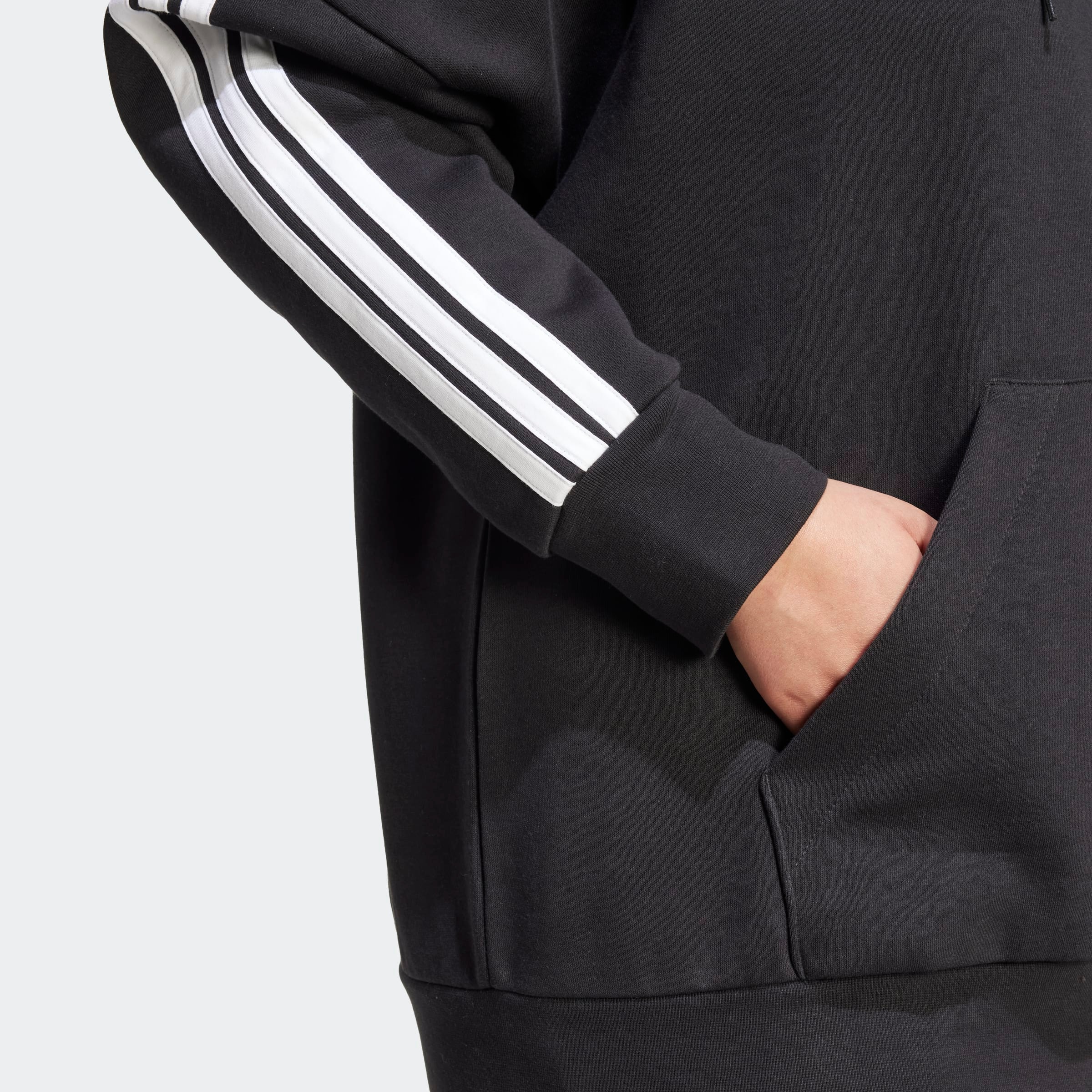 adidas Sportswear Kapuzensweatjacke »ESSENTIALS 3-STREIFEN FULL-ZIP FLEECE (GROSSE GRÖSSEN)«