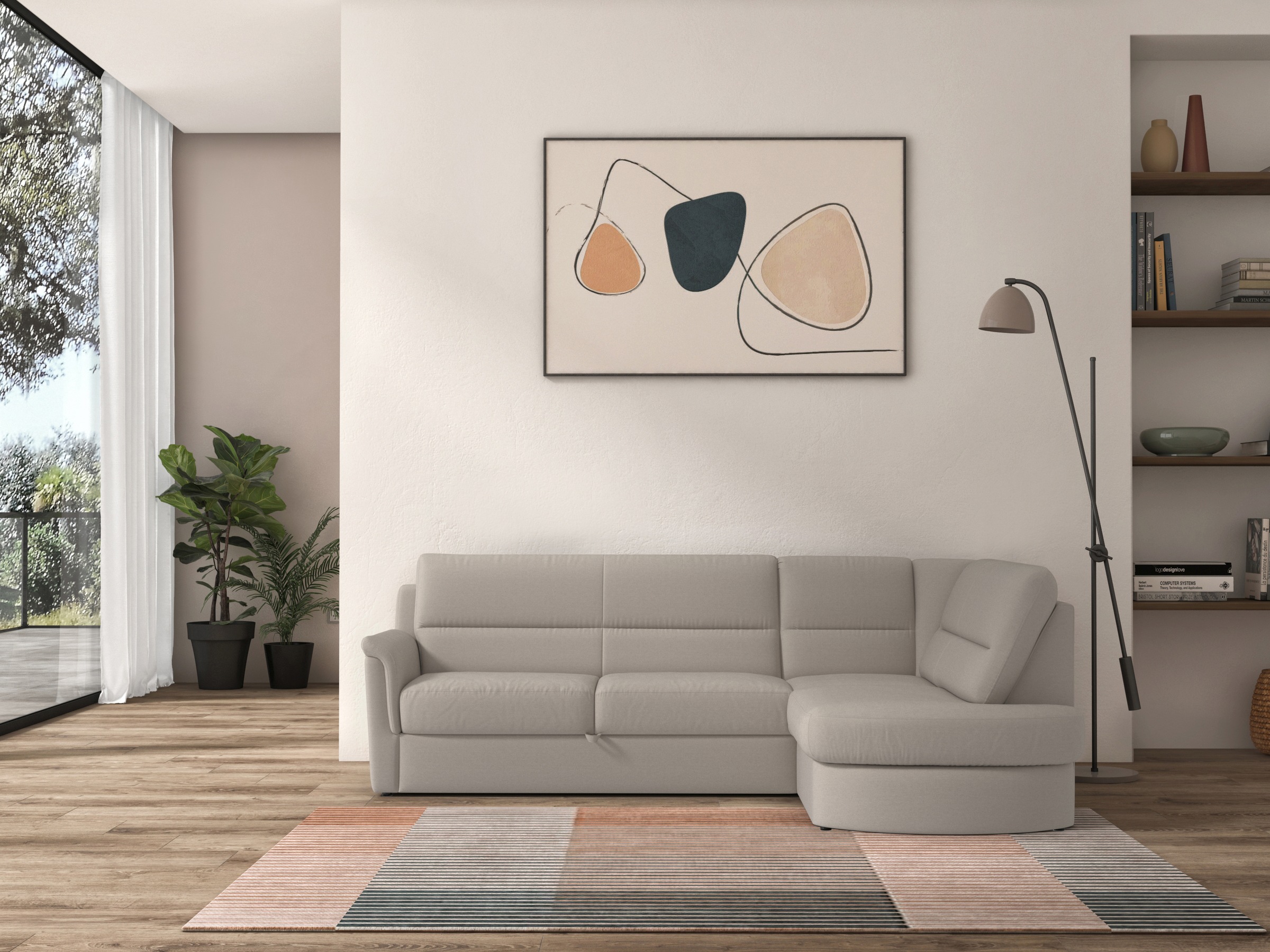 sit&more Ecksofa »Panini L-Form« wahlweise mit Vorziehsitz und Bettkasten