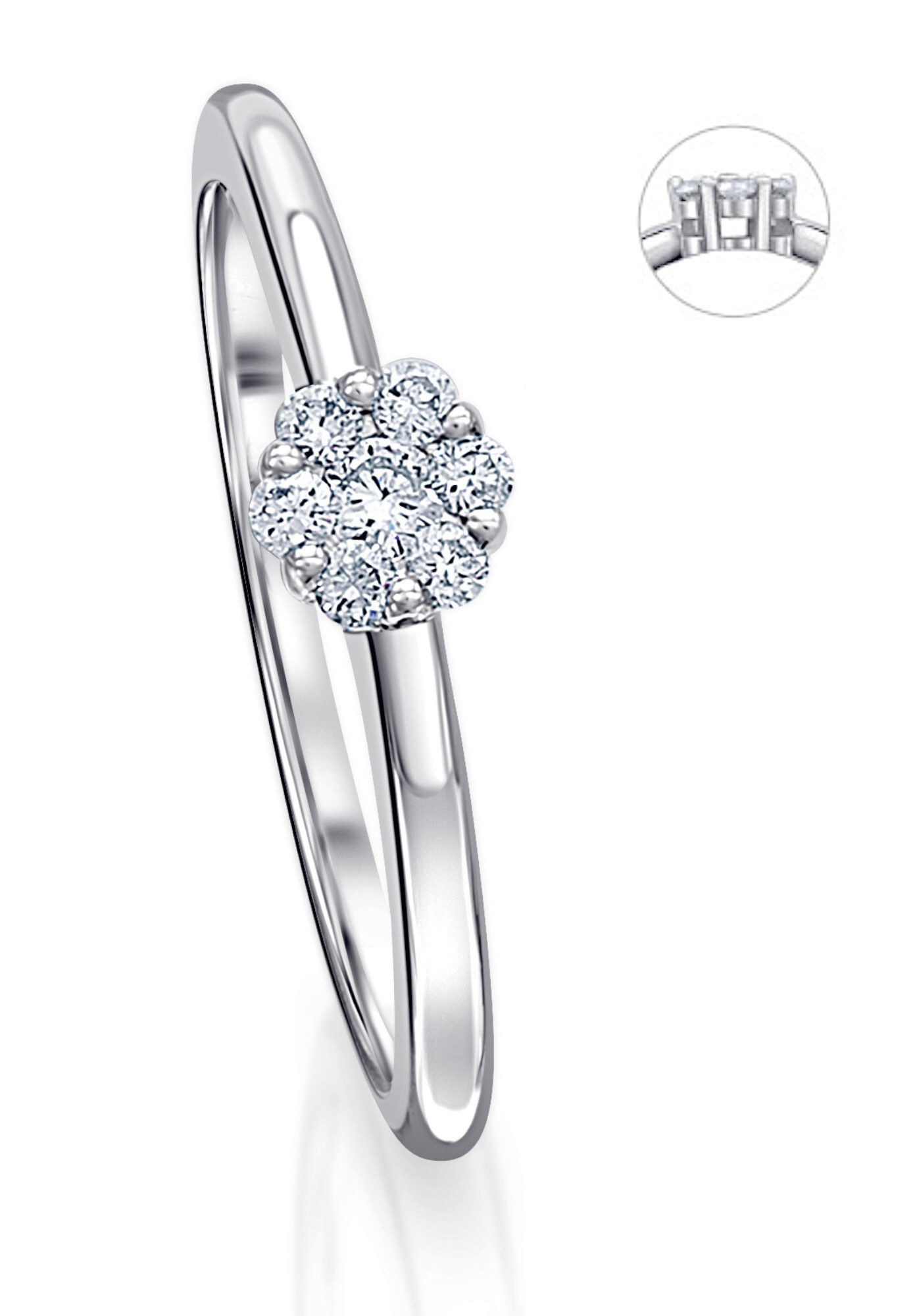 Diamantring »0,15 ct Diamant Brillant Invisible Ring aus 585 Weißgold«